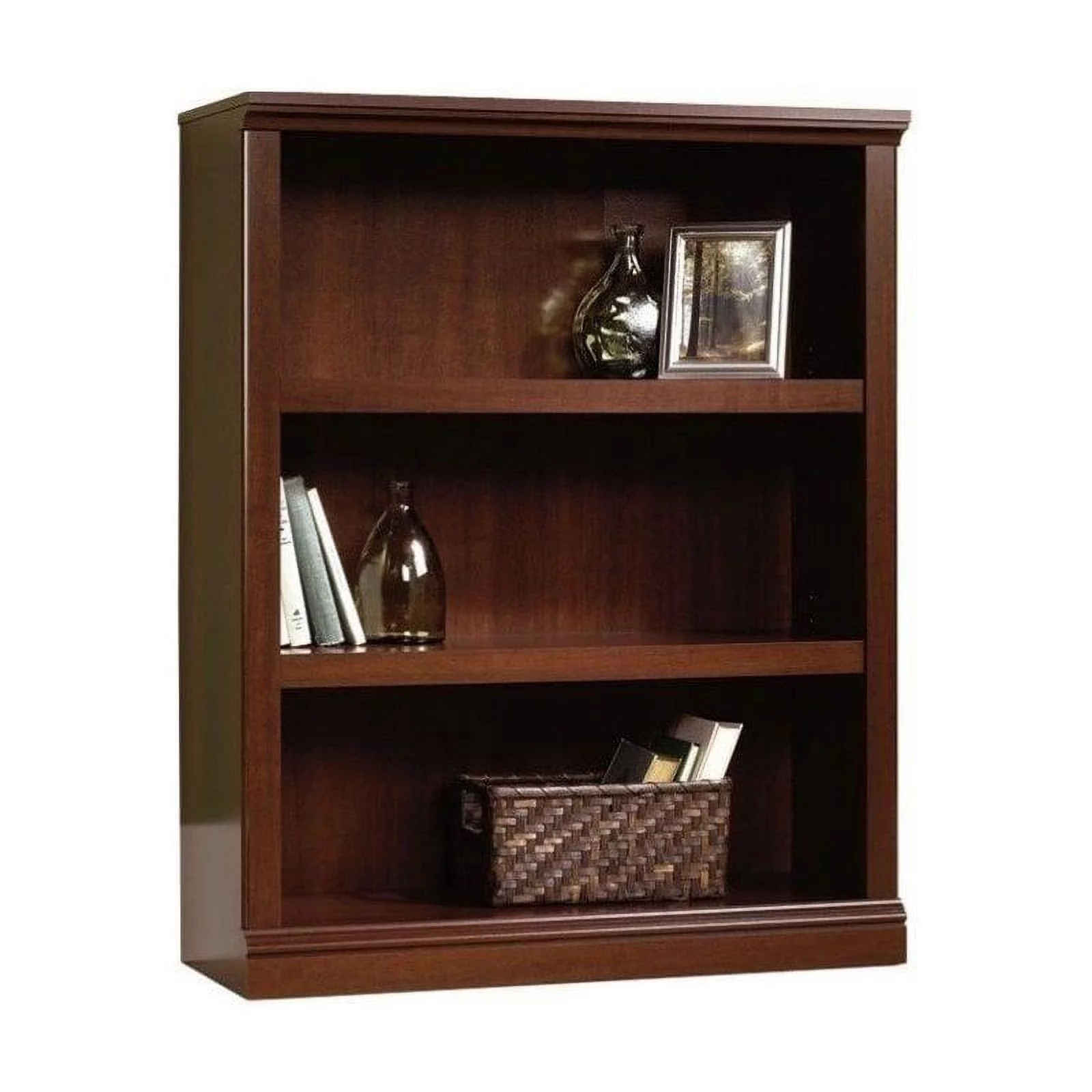 Scranton & Co 3 Shelf Wood Bookcase in Select Cherry