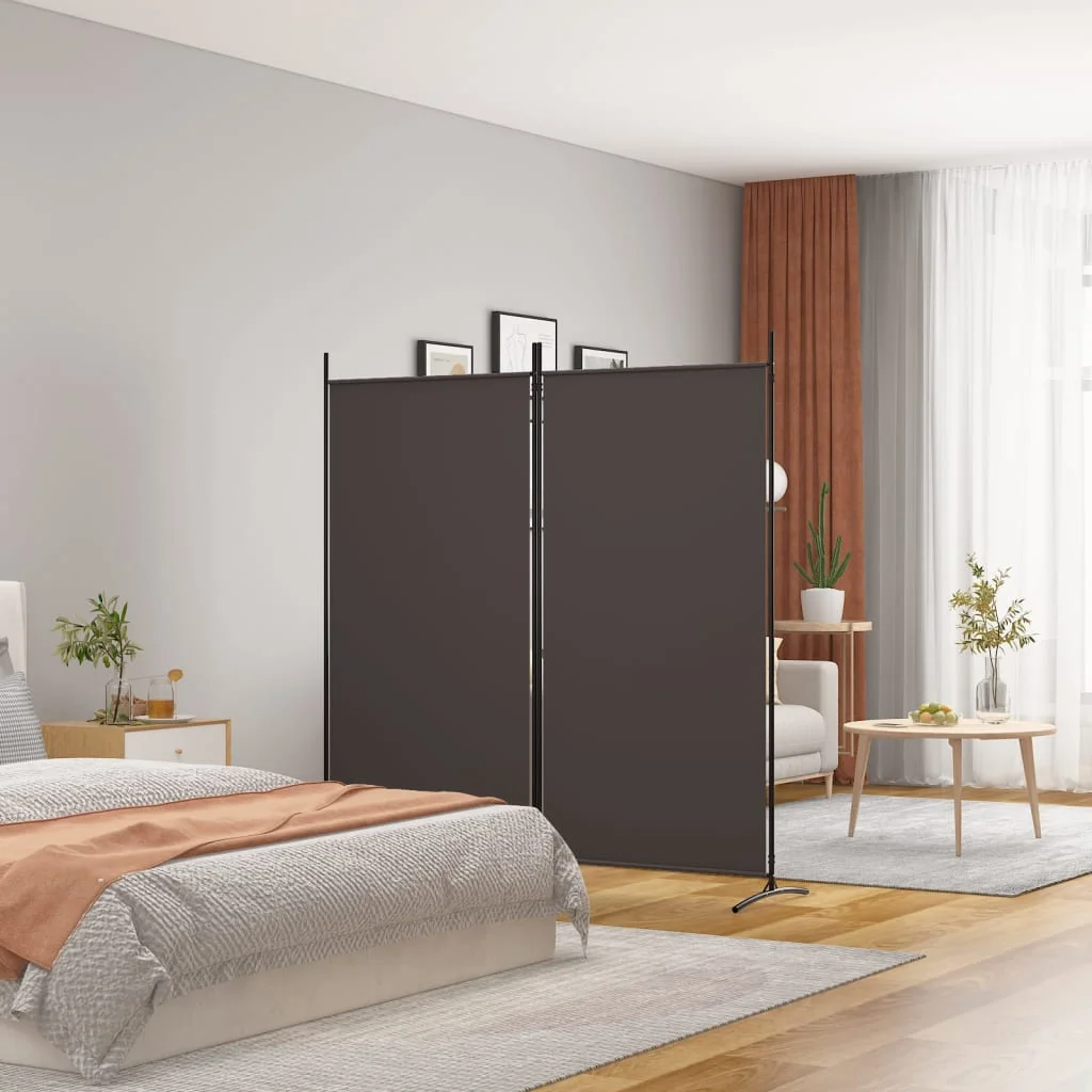 Anself 2-Panel Room Divider Brown 68.9