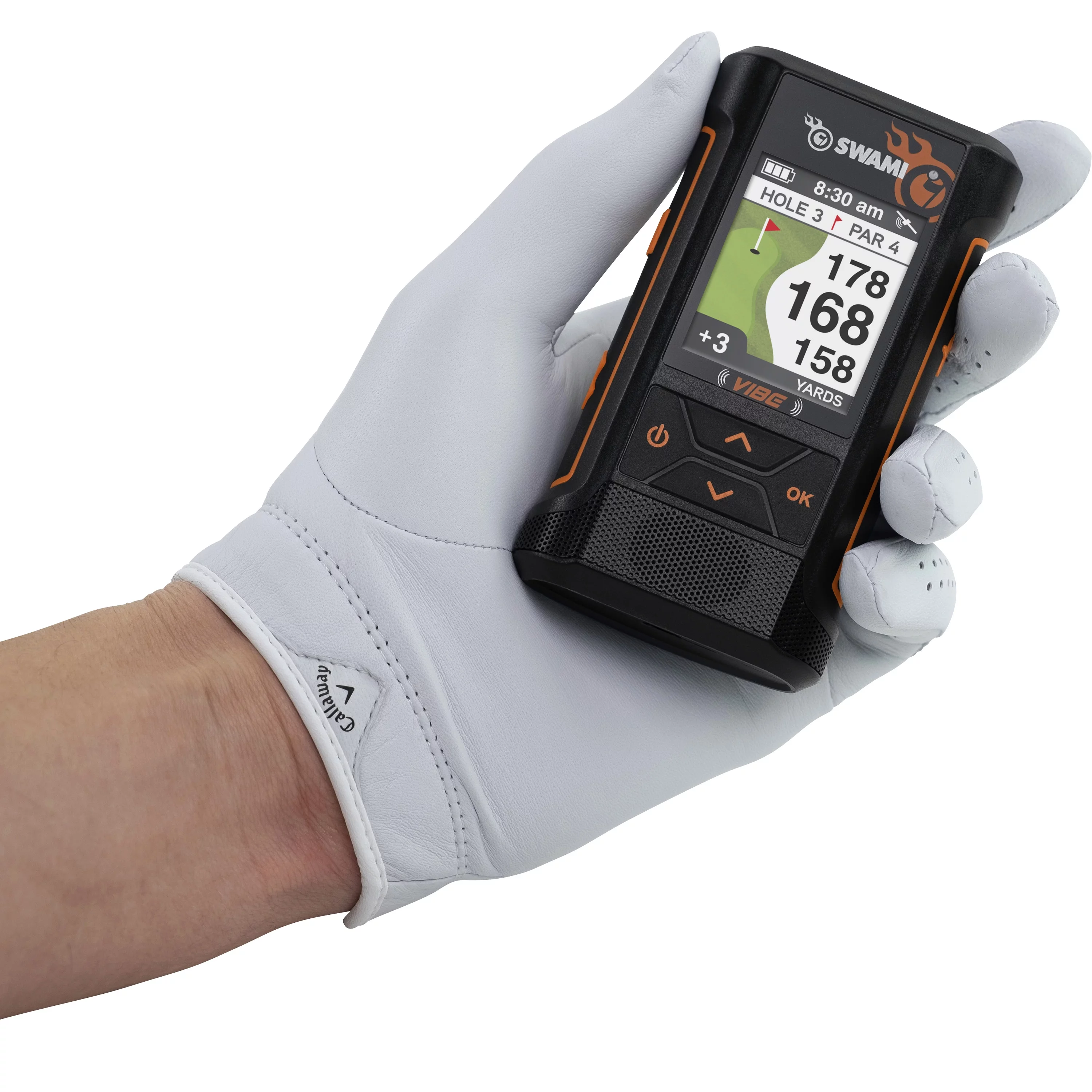 Izzo Golf Swami VIBE GPS Rangefinder with Bluetooth Speaker, Magnetic Cart Mount