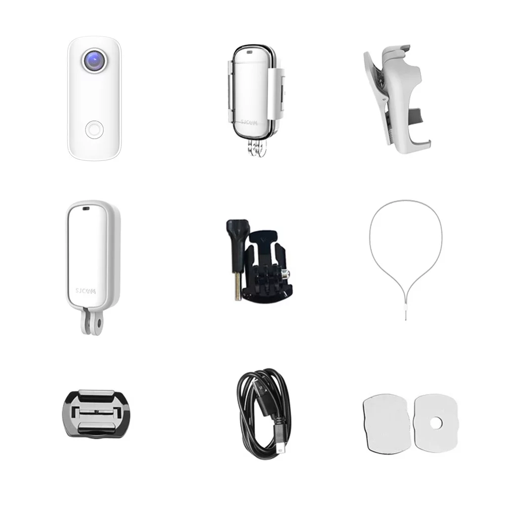 SJCAM C100+ Mini Action Camera 4K 30fps Video Digital Camera 30M Waterproof Magnetic Body Built-in Rechrageable Battery WiFi Connection APP Sharing with Waterproof Case Back Clip Lanyard