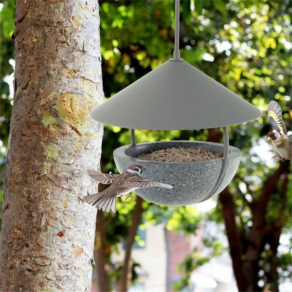 Metal Wild Bird Feeder for Outside-Squirrel Proof Bird Feeders, For Outdoors Hanging Garden Yard,Hanging Bird Feeder with Weatherproof Dome