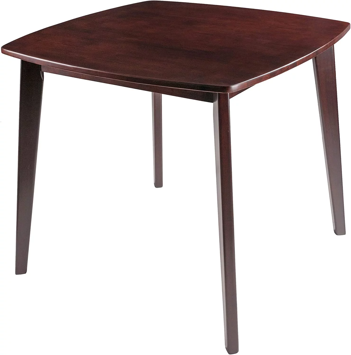 TJUNBOLIFE 34" Walnut Wood Square Dining Table with Tapered Legs
