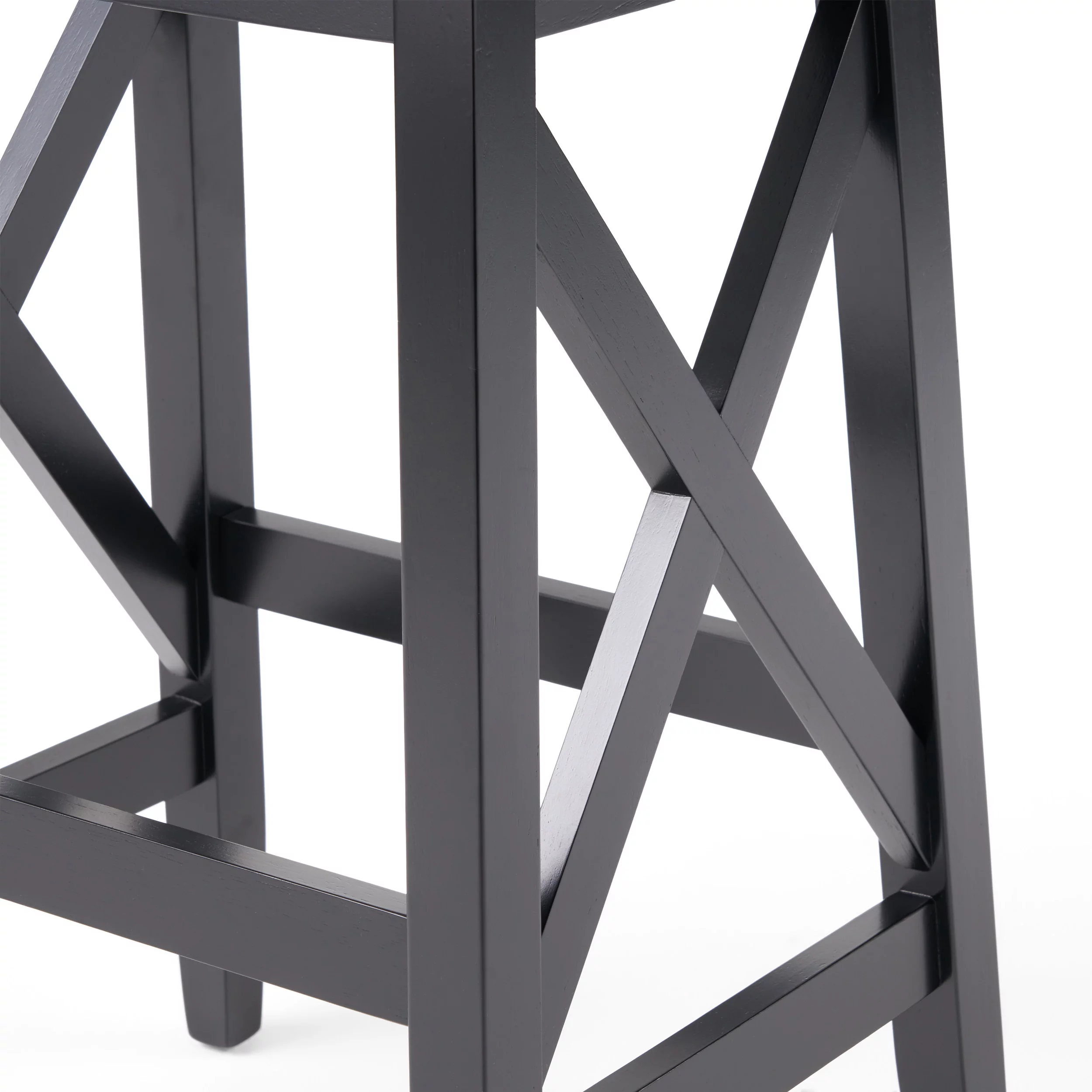 GDF Studio Cricket Farmhouse Wooden 26 Inch Backless Counter Stools, Set of 2, Light Gray and Black