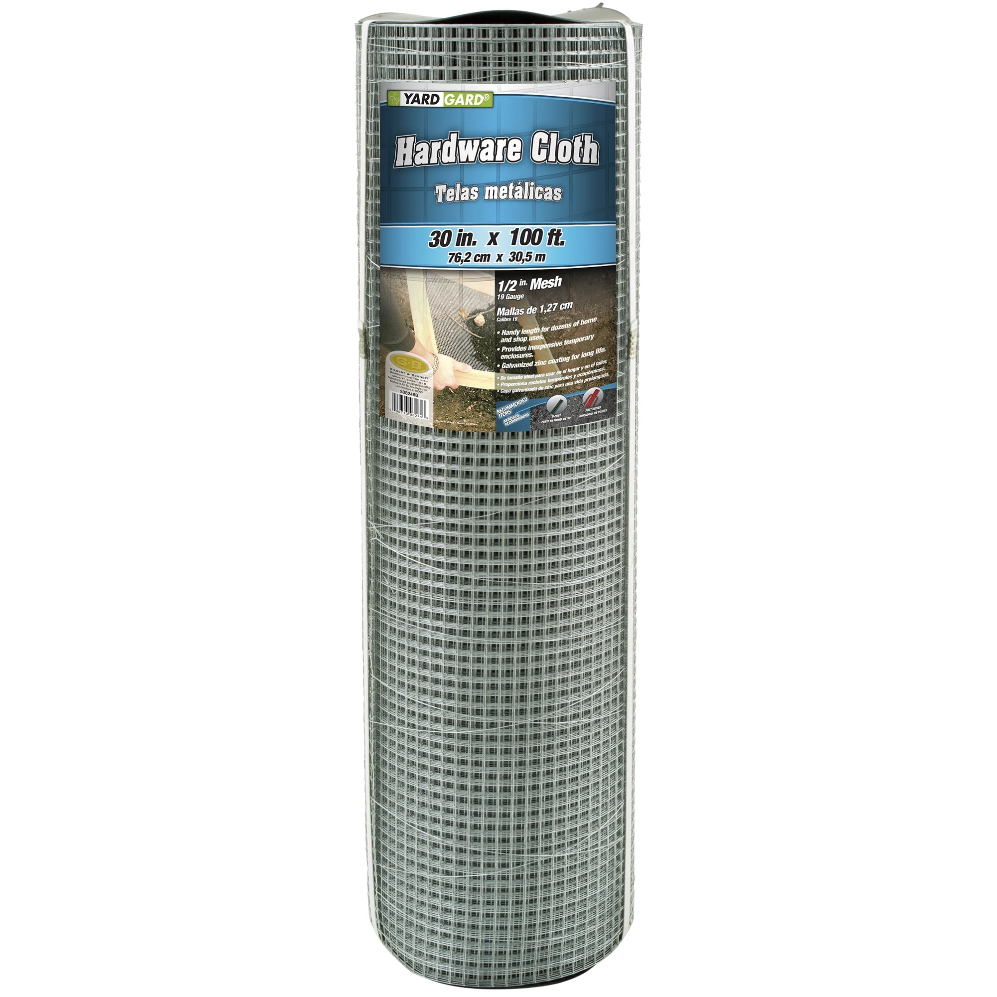 YARDGARD 19 Gauge 1/2 Inch Mesh 2.5 Foot x 100 Foot Galvanized Hardware Cloth