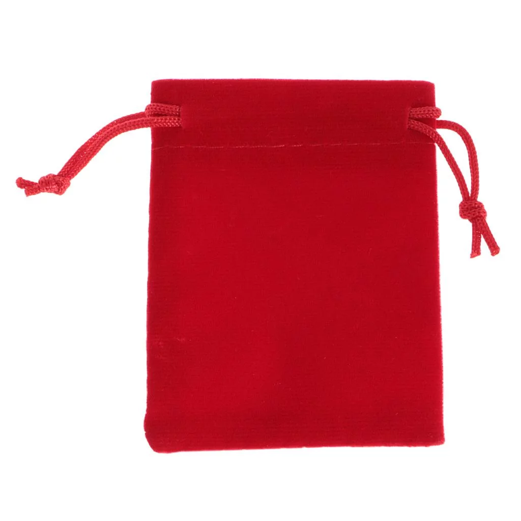 Abbraccia 6x10 pieces Velvet Bags Wedding Party Gift Drawstring Jewelry Pouches Red