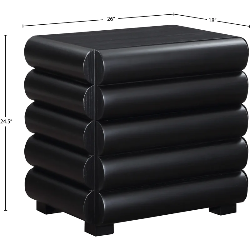 Meridian Furniture Maverick Black Night Stand / Side Table