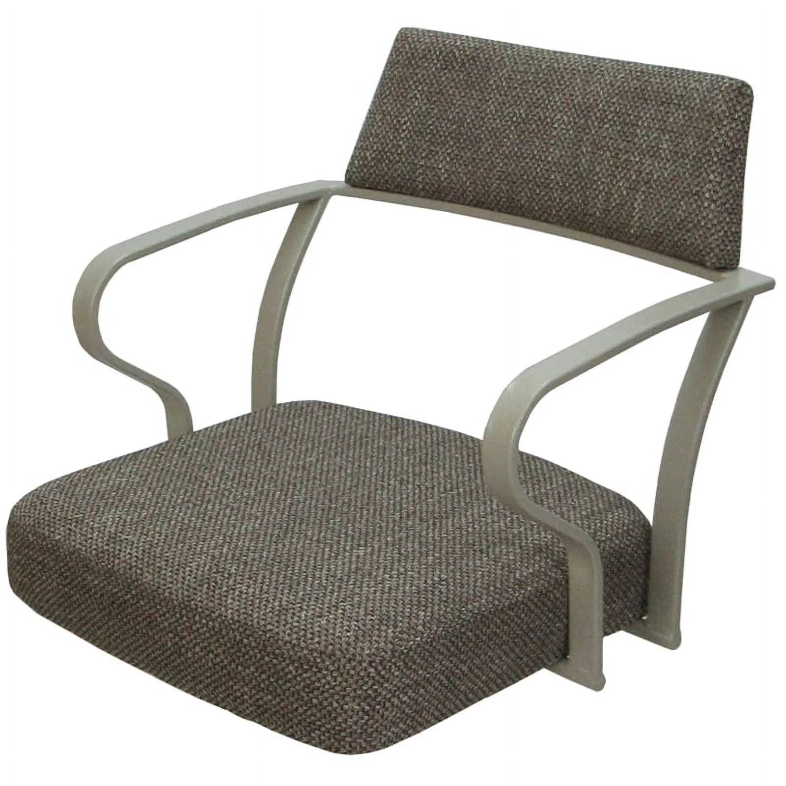 Pemberly Row Swivel Tilt Metal Dining Caster Chair - Brown - Beige Frame