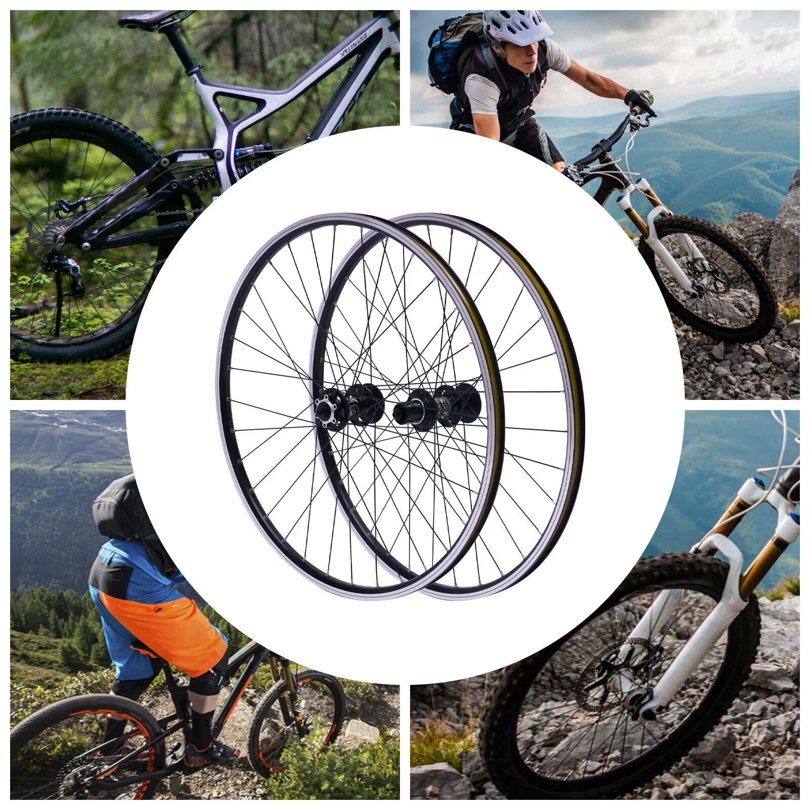 29 Inch Mountain Bike Wheelset Front & Rear Wheel Double Six-Hole Discs Brake