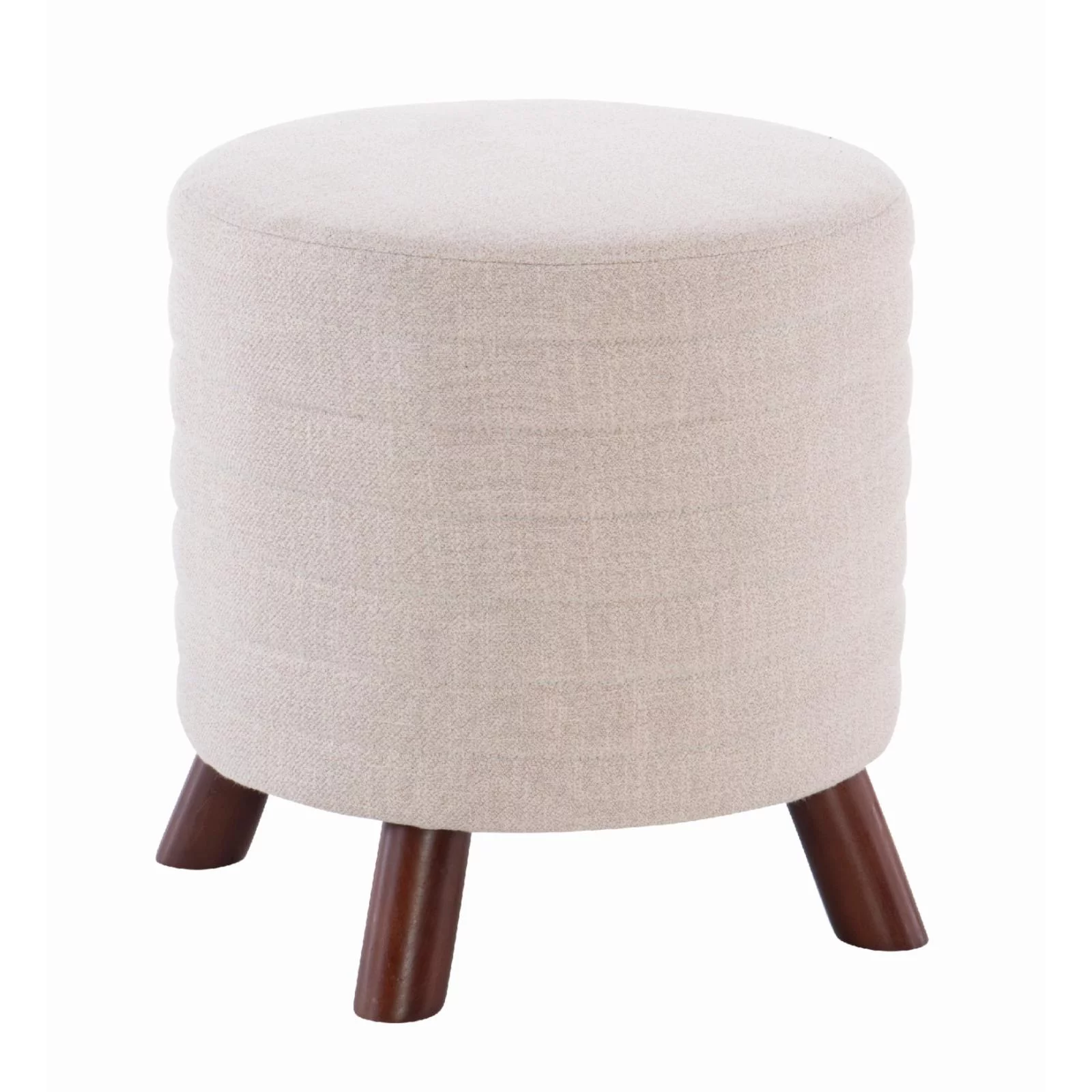 Linon Rivard Round Ottoman Stool - Beige