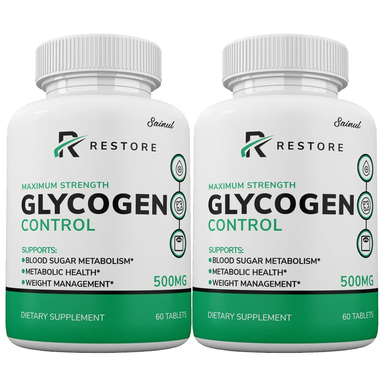 Restore Glycogen Control Capsules, Maximum Strength Official, Glycogen Control Pills, 2 Month Supply (2 Pack)