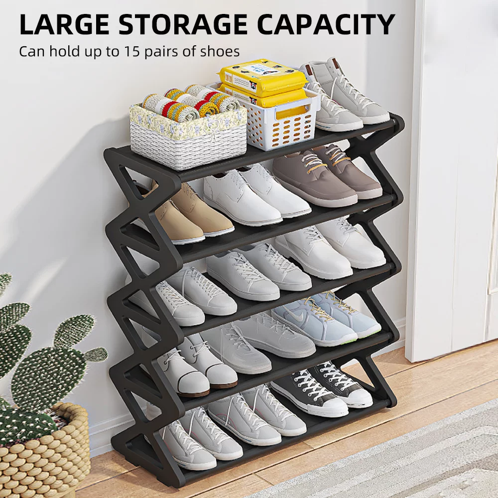 Shoe Rack,Fabric Room Office 5 Tier X Shape Steel Non-woven Steel Non-woven Fabric Adben Qahm Iuppa Buzhi Ample 5