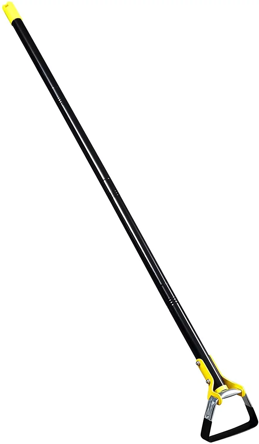 Yeyebest Garden Hoe Gardening Tools for Weeding，30-61 inch Adjustable Weeding Loop Stirrup Hoe，Gardening Long Handle Heavy Duty，Black