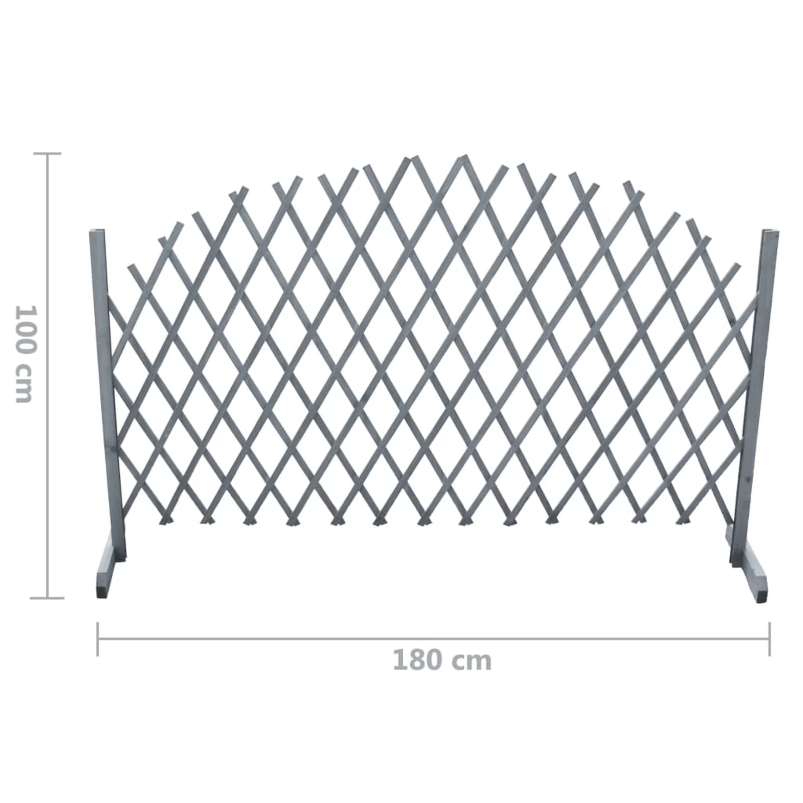ikayaa Trellis Fence Solid Firwood 5.9'x3.3' Gray
