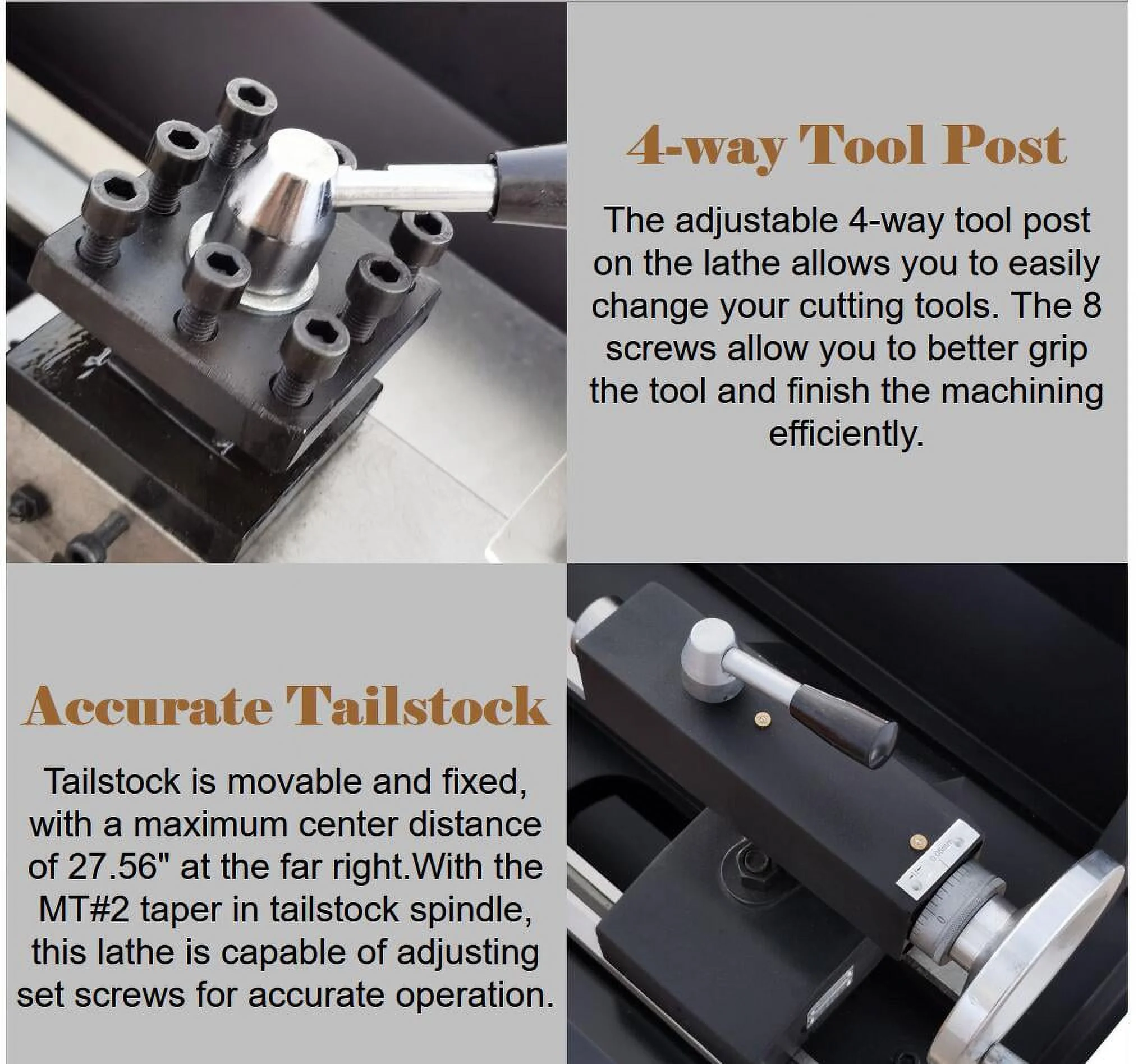 INTSUPERMAI Precision Metal Bench Lathe Machine 750W AC Motor