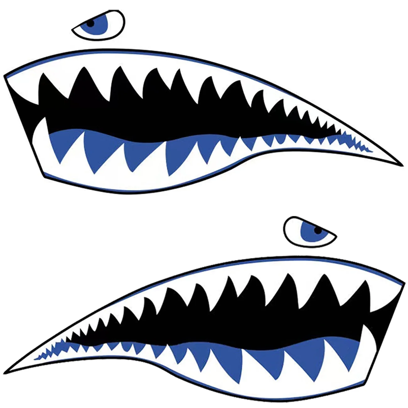 SaKaguro Shark Teeth Mouth Kayak Stickers,Vinyl,2Pcs,Shark-C