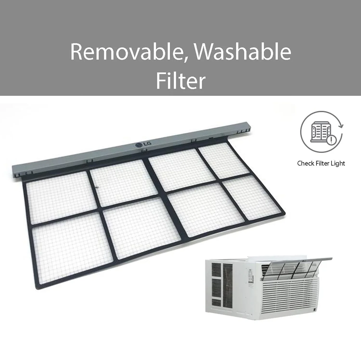 LG 12,000 BTU Smart Window Air Conditioner with Fan, White - Refurbished