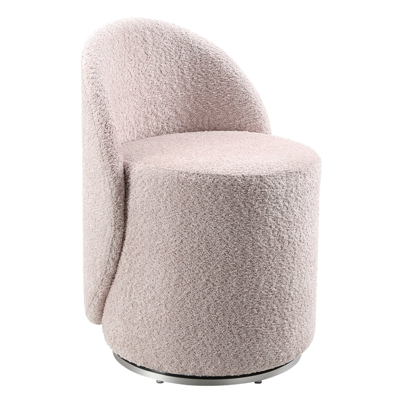 Lystra Swivel Vanity Chair in Dusty Rose Fabric - Fully Assembled