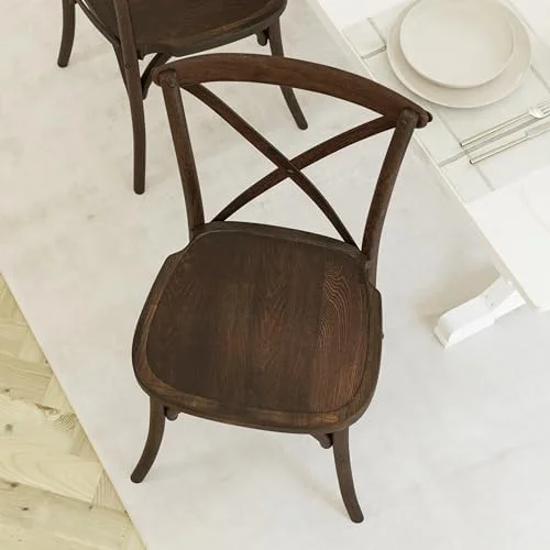 HBBOOMLIFE Stackable Early American Wood Cross Back Chair