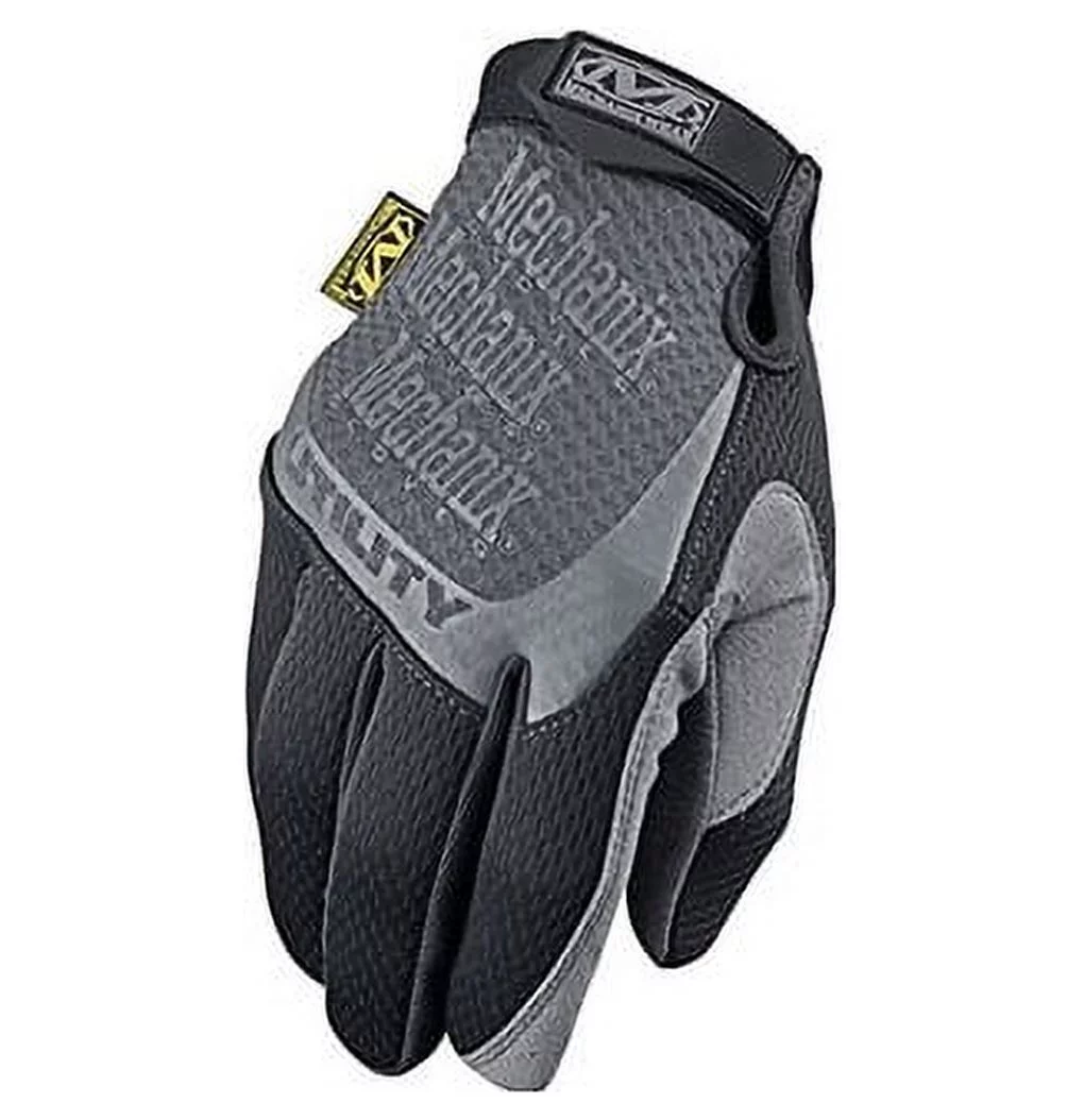 Mechanix Wear Small Black Utility Full Finger Synthetic Leather Mechanics Gloves With Elastic Hook And Loop Cuff, Seamless Single Layer Palm, Reinforced Clarino Dura-Fit Synthetic Leather Thumb And