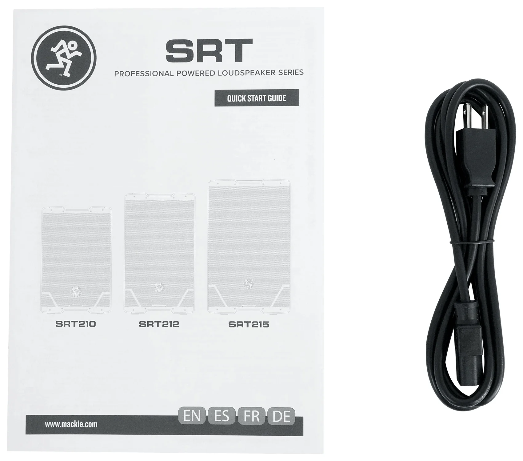 (2) Mackie SRT212 12” 1600 Watt Powered DJ PA Speakers+Stands+Sub+Headphones+Mic