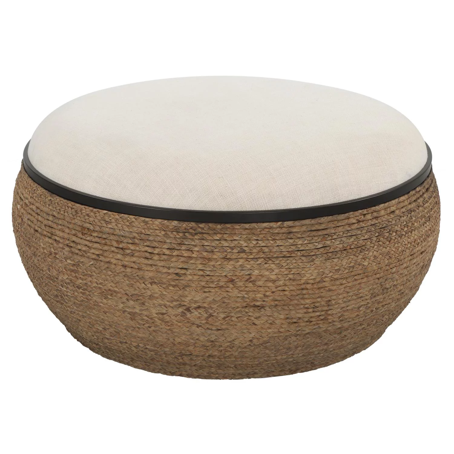 Uttermost Island Straw Storage Ottoman 23734