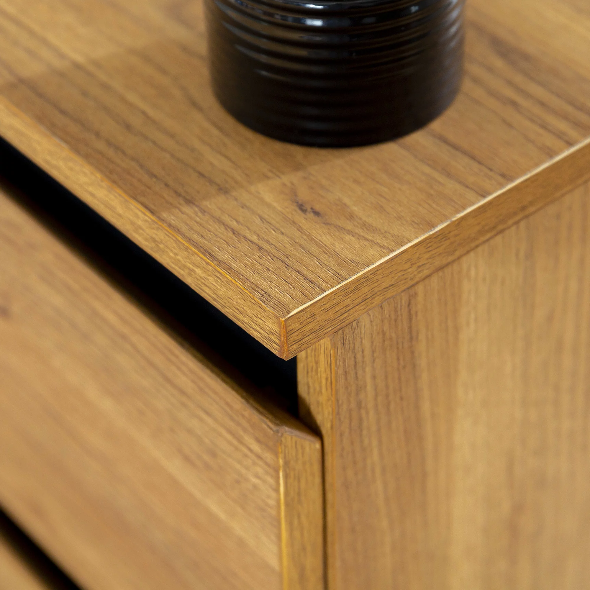 Walker Edison Industrial 2-Drawer Nightstand, Set of 2, English Oak