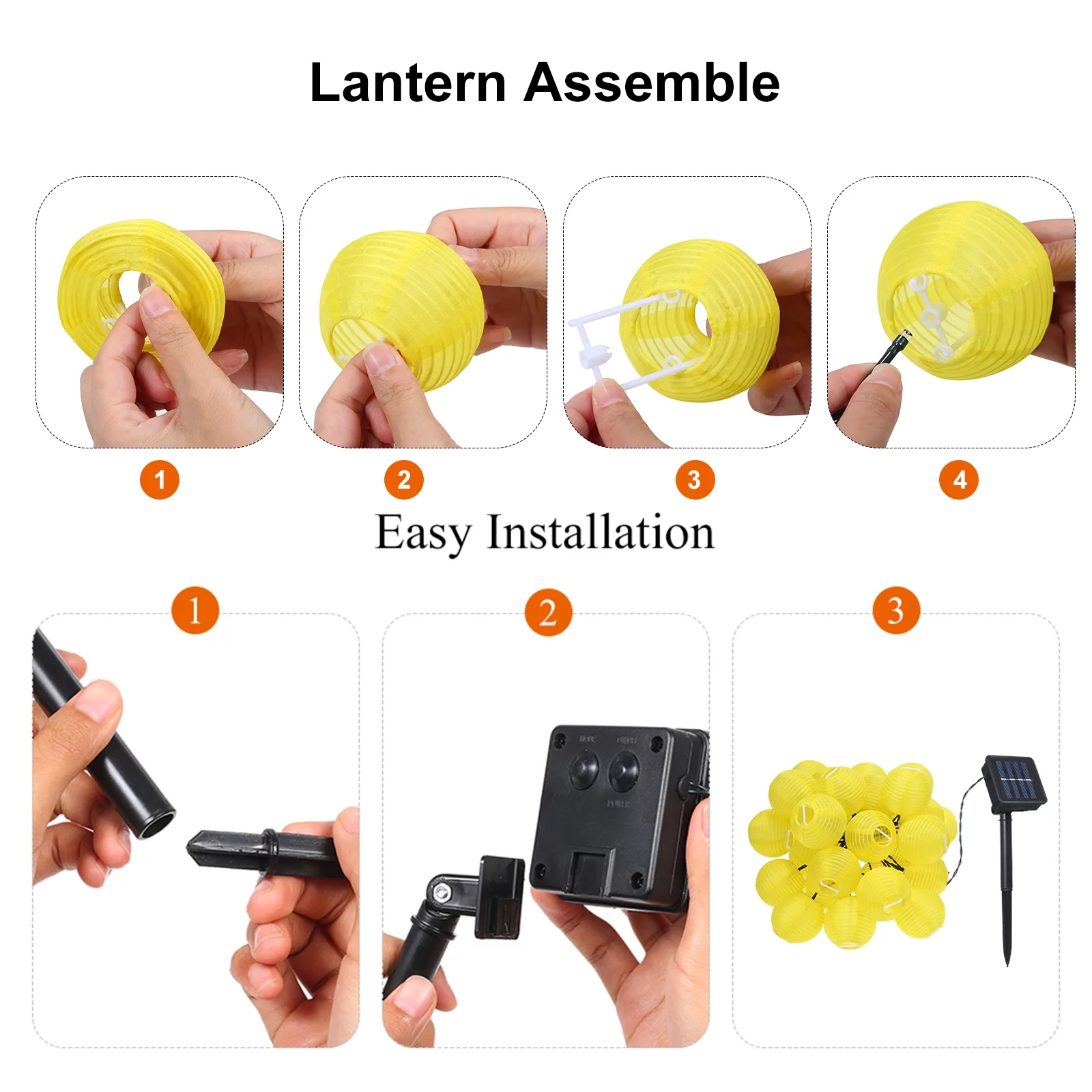 8Meters/26.2Ft 40 LEDs Solar Powered Energy Fairy String Lantern Light Lawn Lamp with Constant Bright & Flash 2 Modes Flexible Twistable Bendable IP44 Water Resistance Built-in 400mAh High