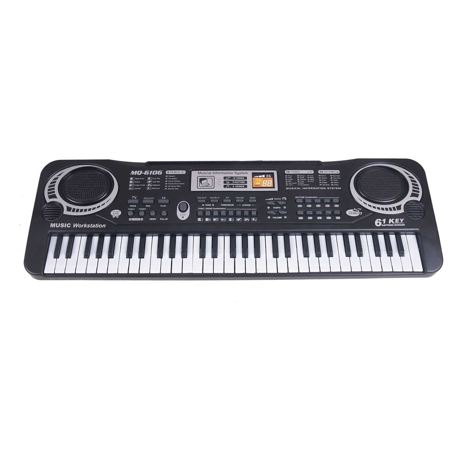61 Keys Black Digital Music Electronic Keyboard Portable Electric KeyBoard Piano Musical Instrument