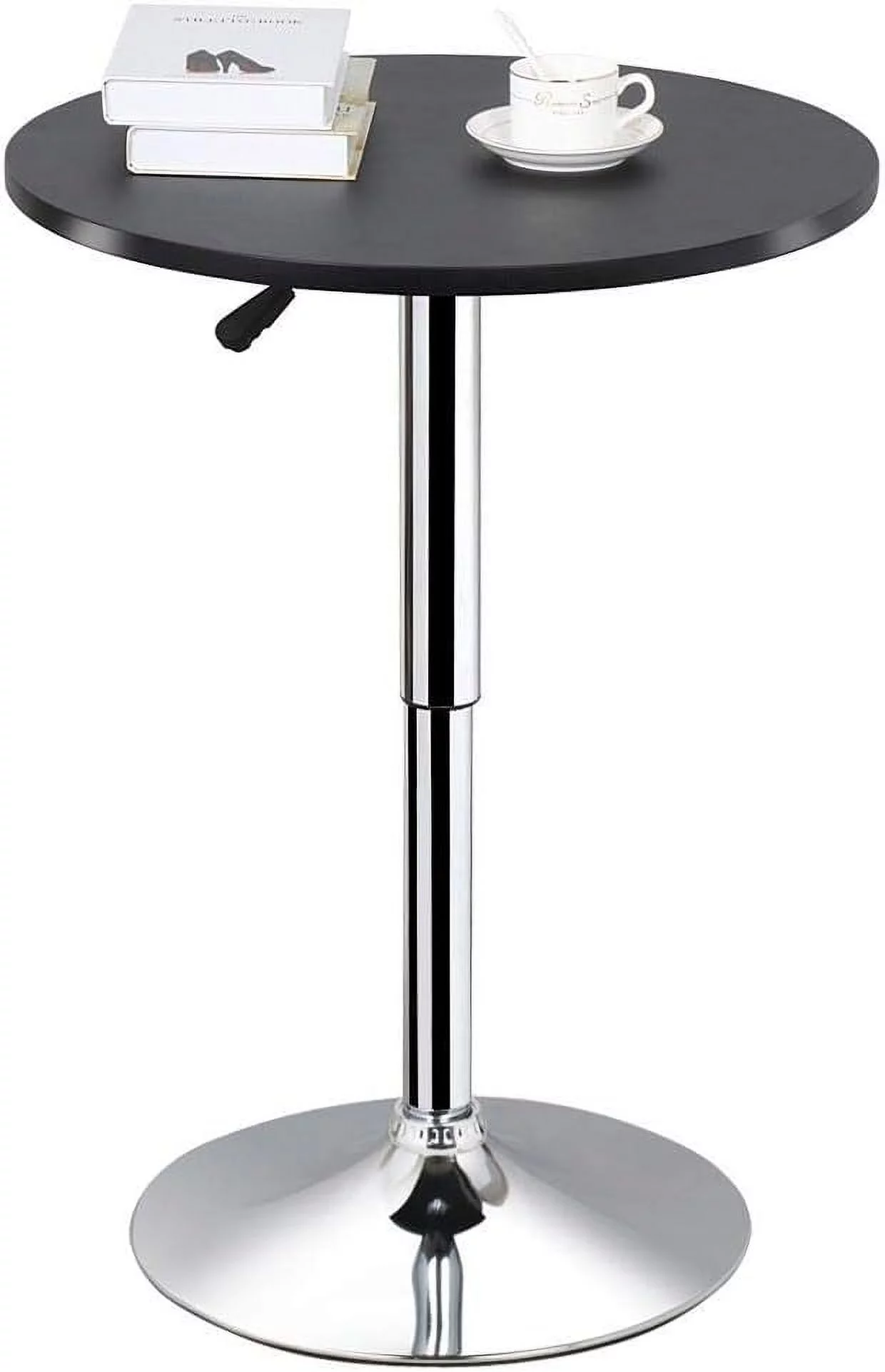 Adjustable Round Pub Table Counter Bar Height MDF Top Table 360° Swivel Bar Tables Tall Cocktail Tables Bistro Table