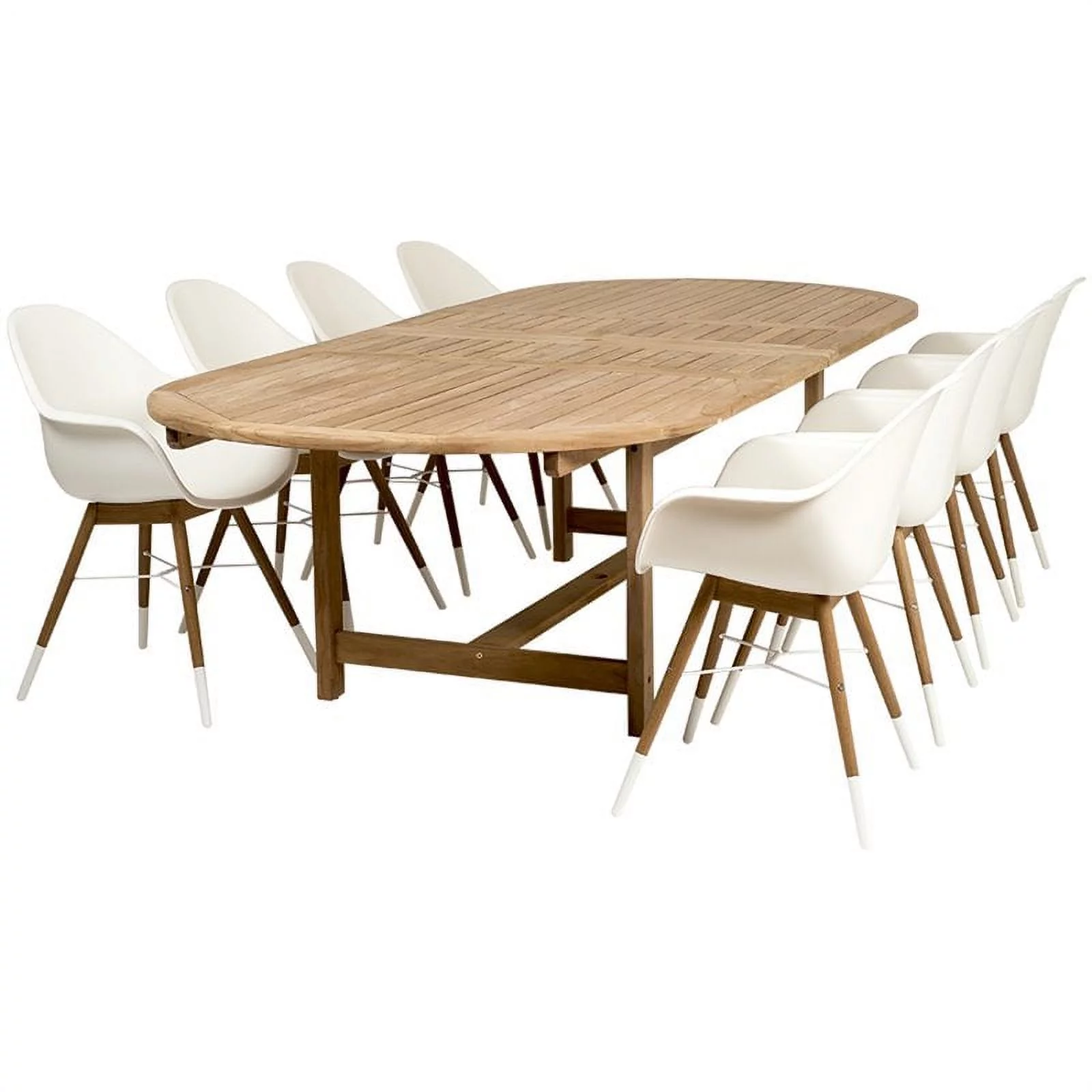 International Home Amazonia Charlotte 9 Piece Teak Patio Dining Set