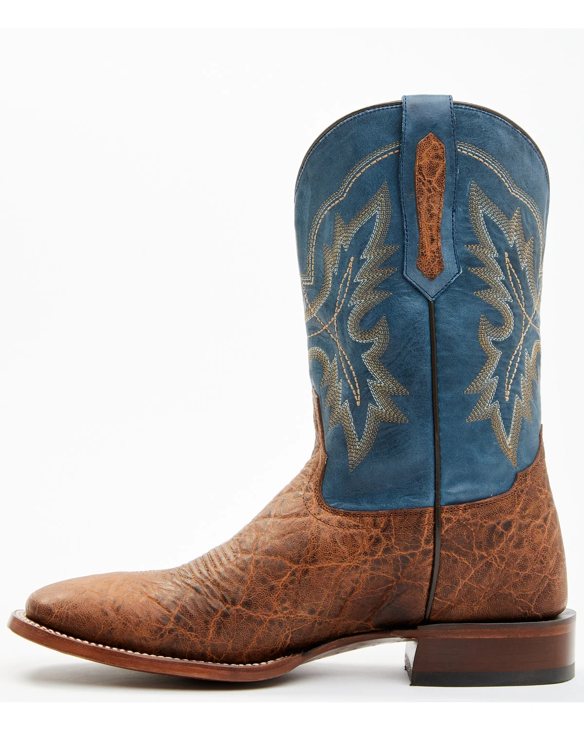 Cody James Men's Blue Elephant Print Western Boot Broad Square Toe Brown 9 D(M) US