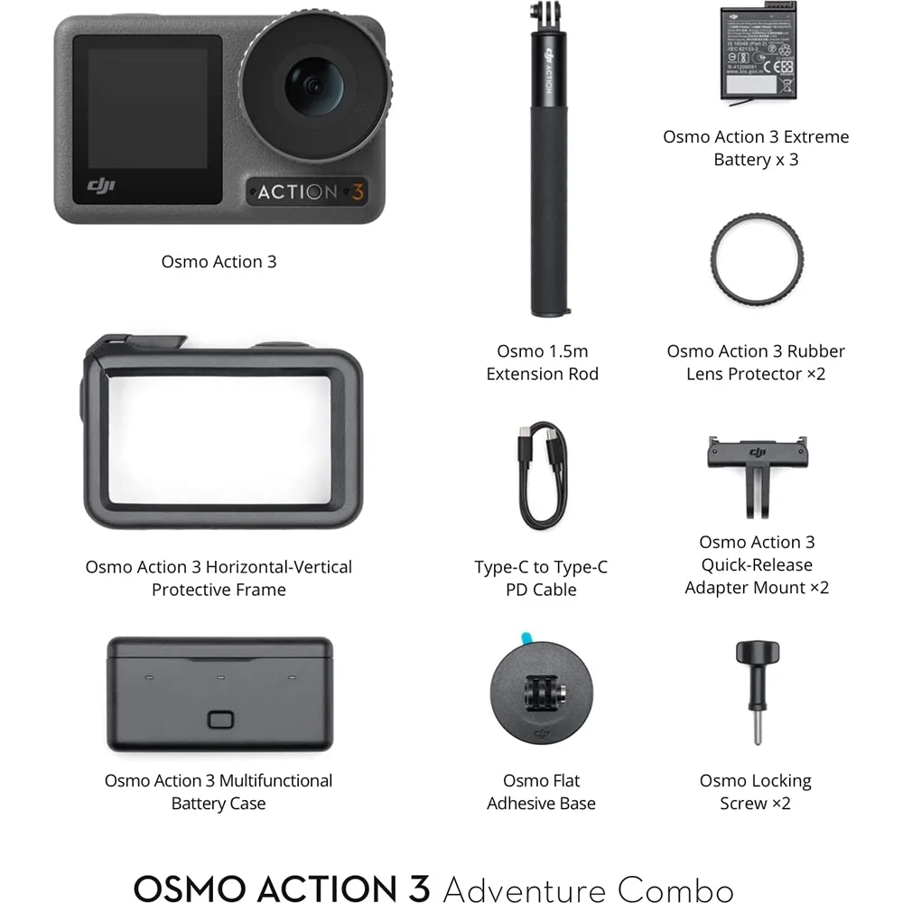 DJI Osmo Action 3 Adventure Combo - (Open Box)
