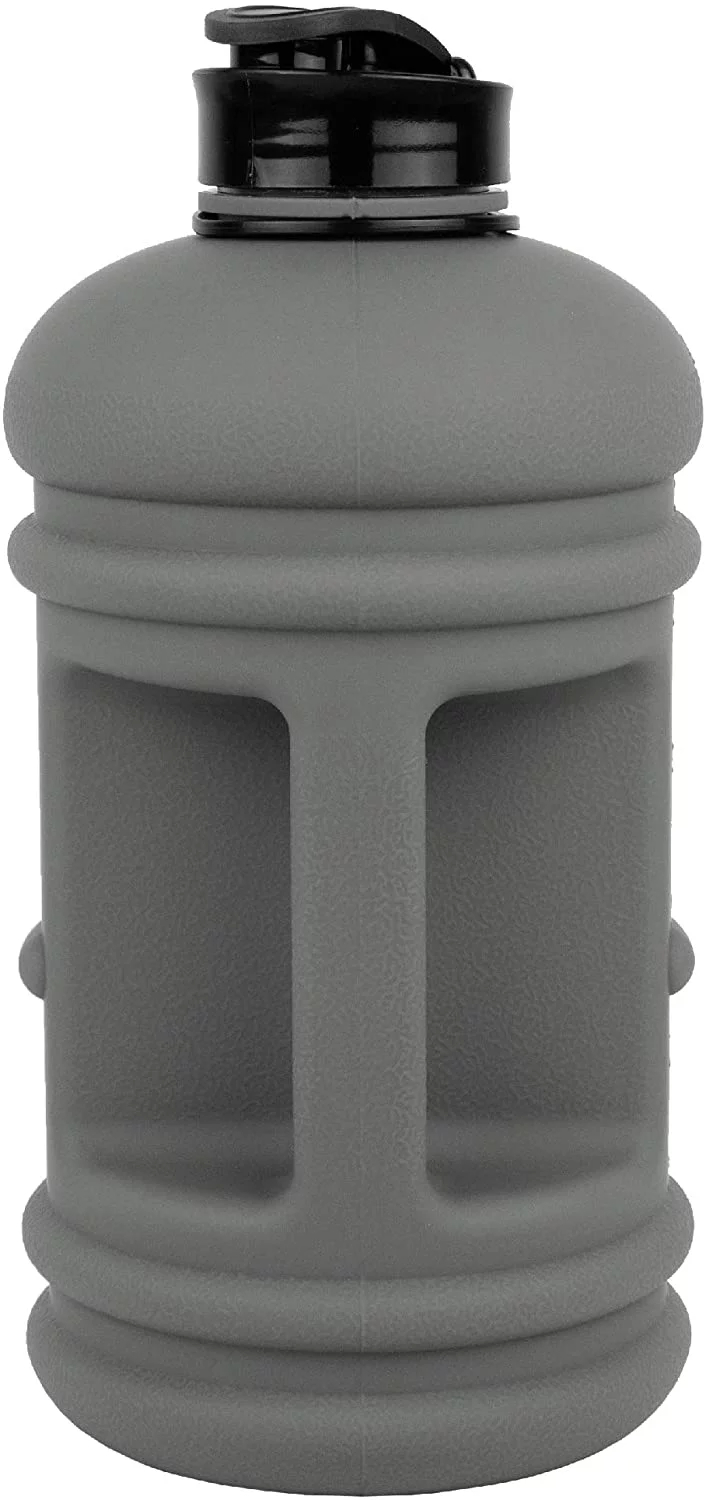 Aqua Jug Big Water Bottle, Dishwasher Safe BPA Free Drinking Water, Smoke Gray 2.2L, Great for Gym Fitness Workout Sports Hiking and more