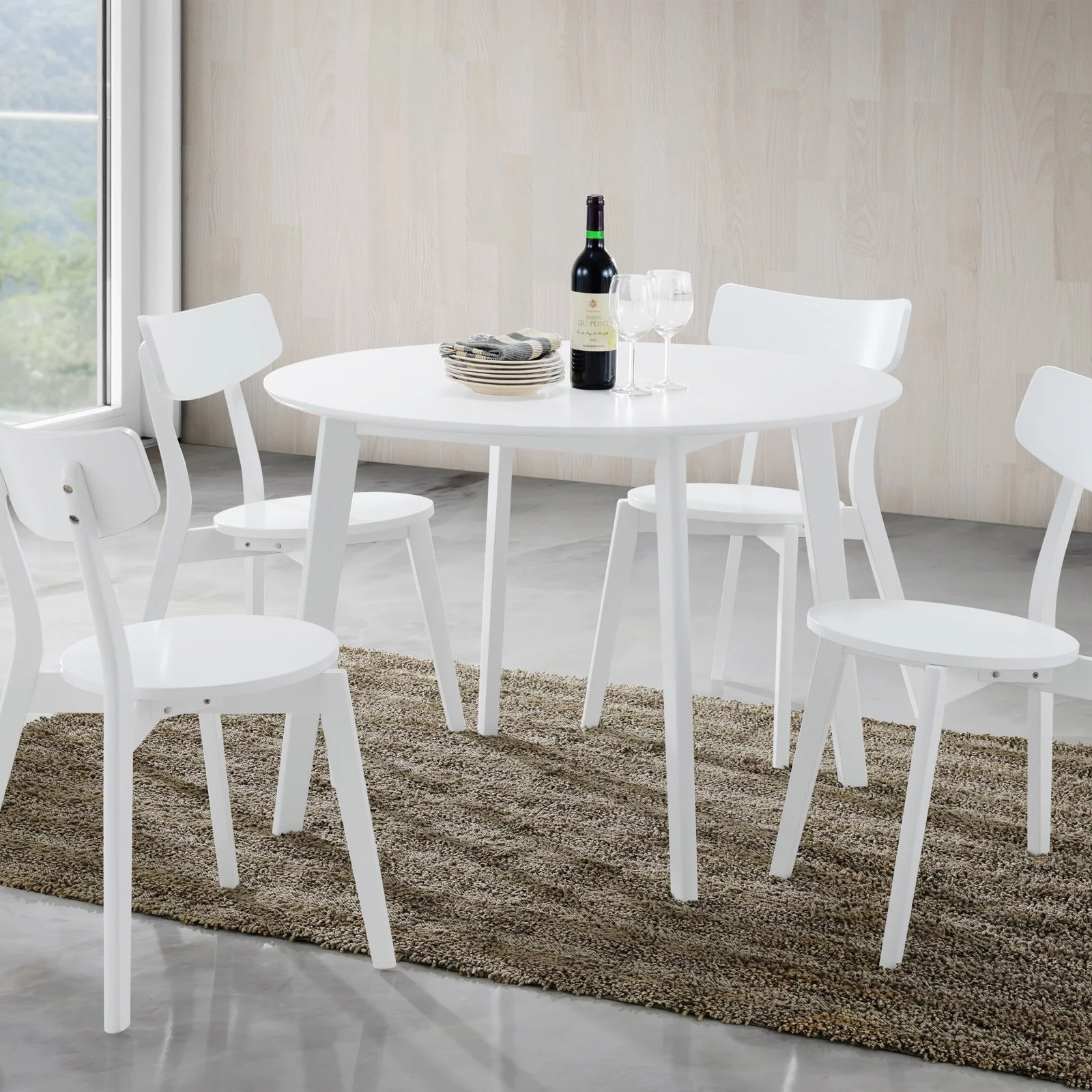 Roundhill Furniture Roma Round Dining Table