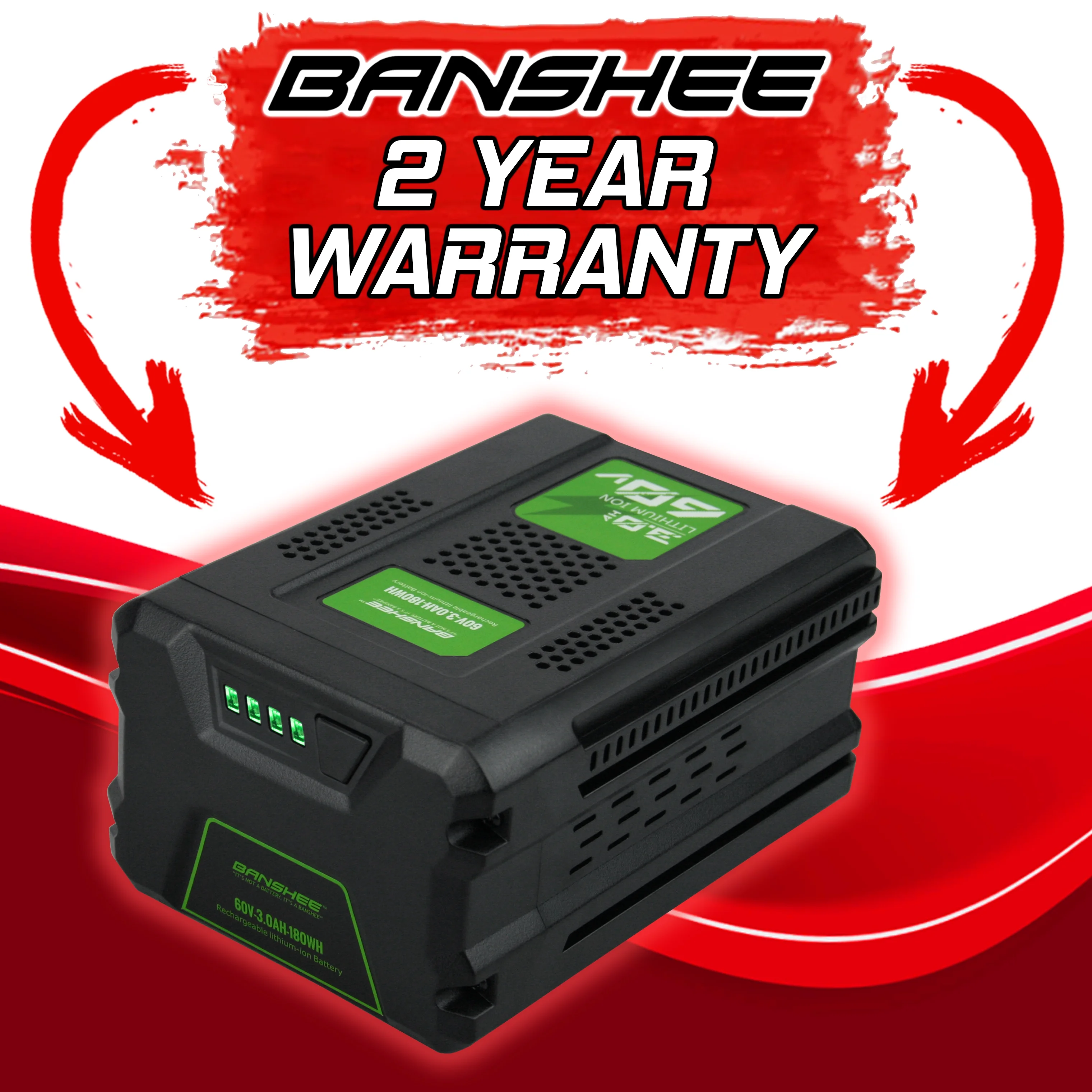 Banshee  Banshee replaces Greenworks Pro 2948802 60V UltraPower 3.0Ah Lithium-Ion Battery