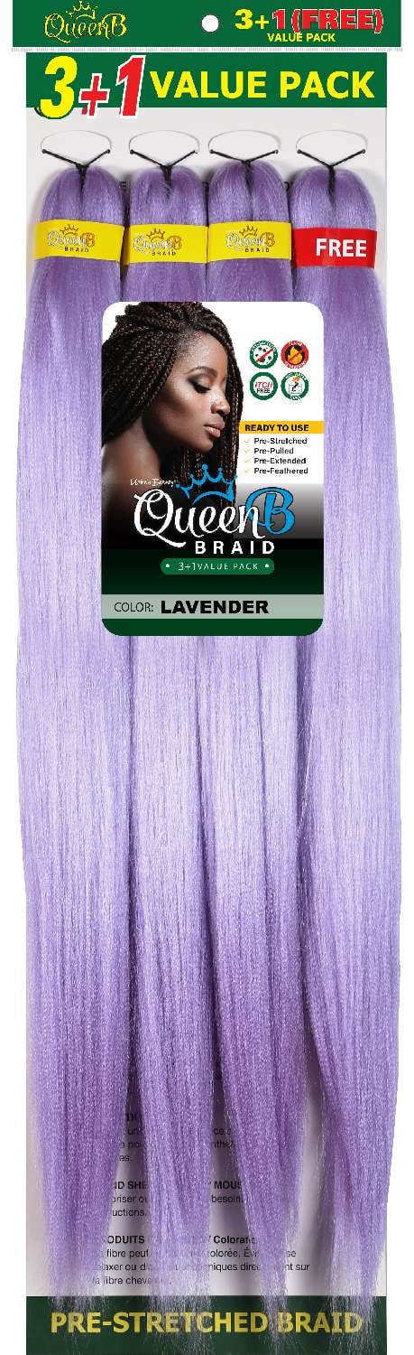 Urban Beauty Queen B Braid Synthetic 3 + 1 Value Pack 60 Inch Color LAVENDER