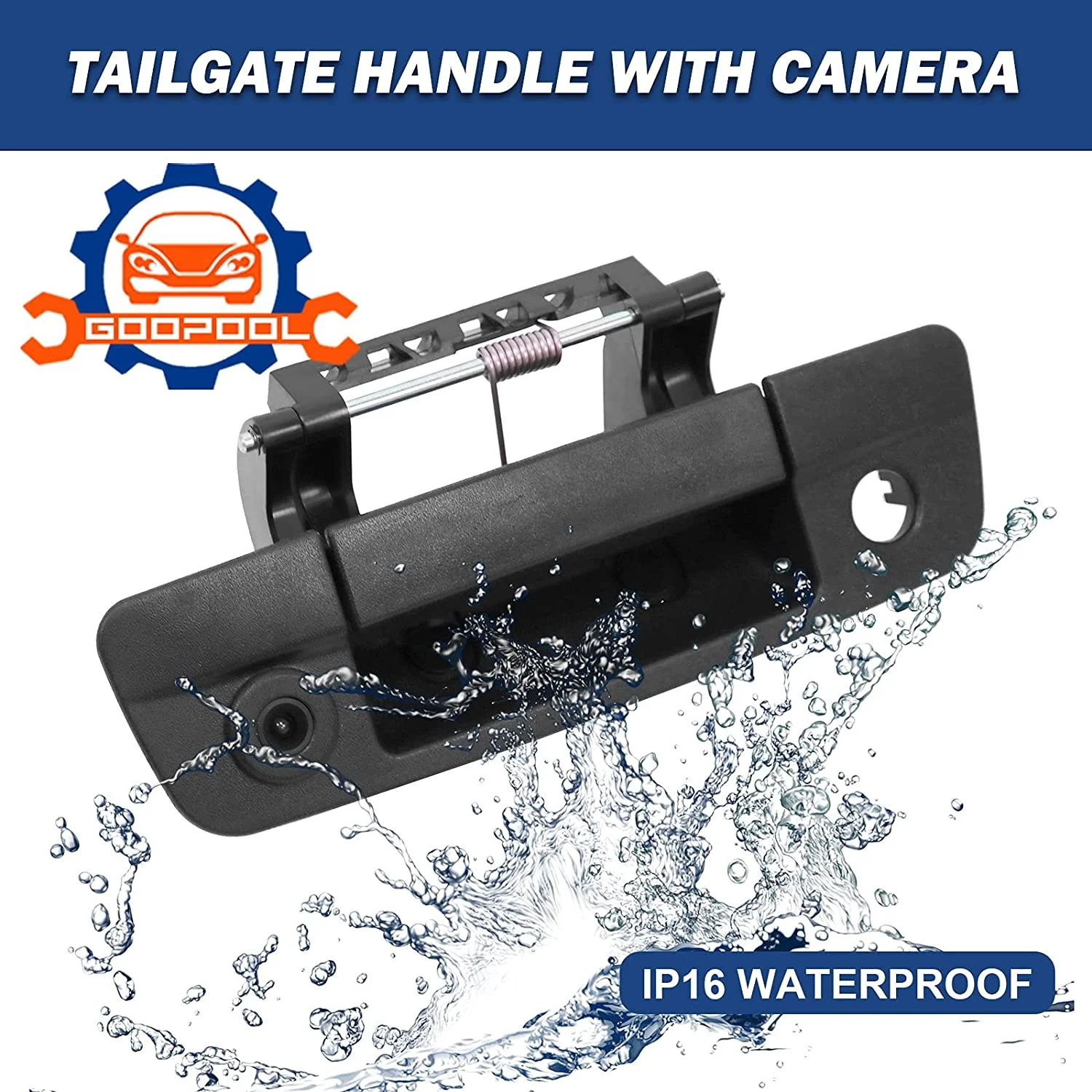 Tailgate Handle Backup Camera Rear View Compatible with 2009-2017 Dodge Ram 1500 2500 3500（RCA Connector）