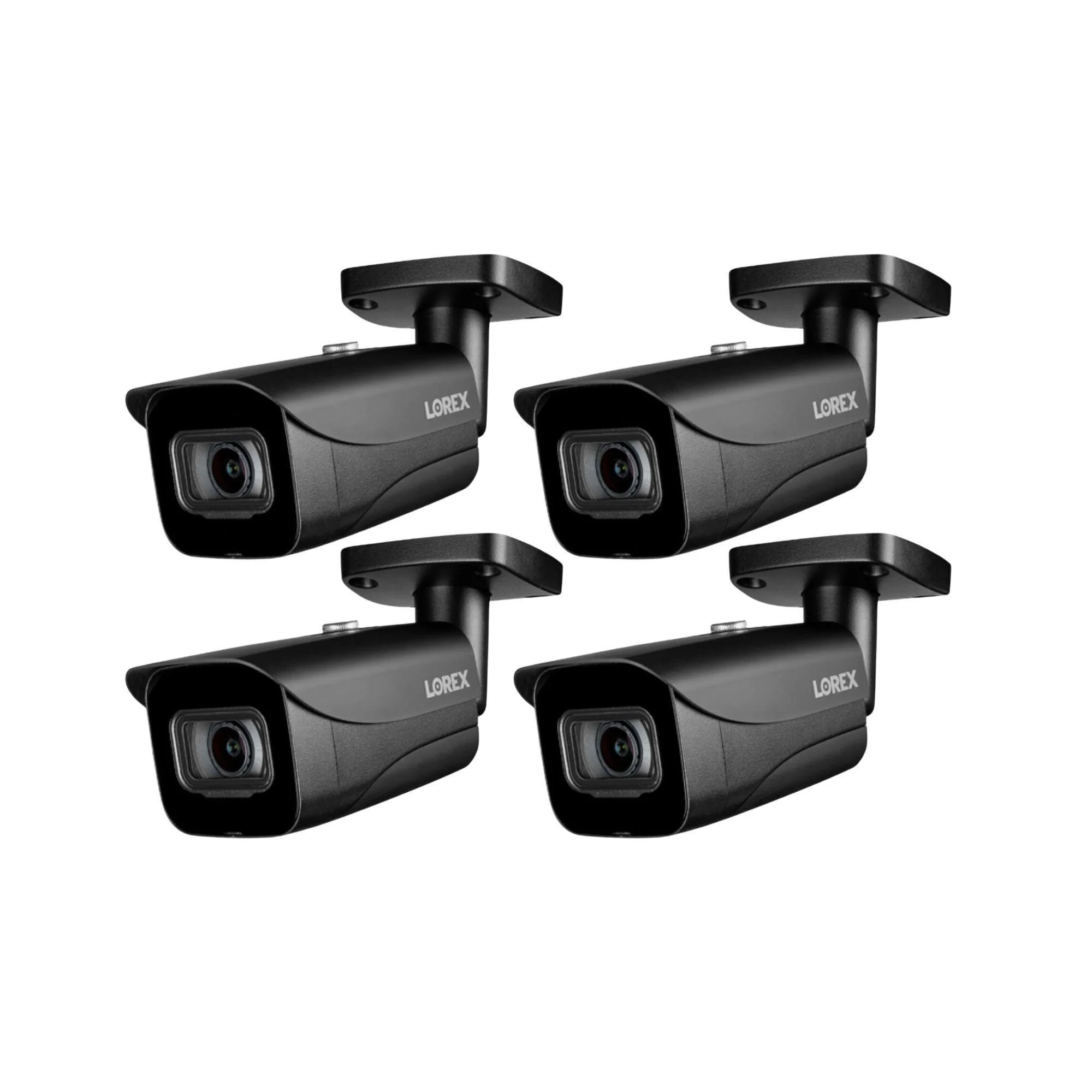 Lorex E841CAB 4K Ultra HD Outdoor Network Bullet Camera with Color Night Vision - Black, (4-Pack)