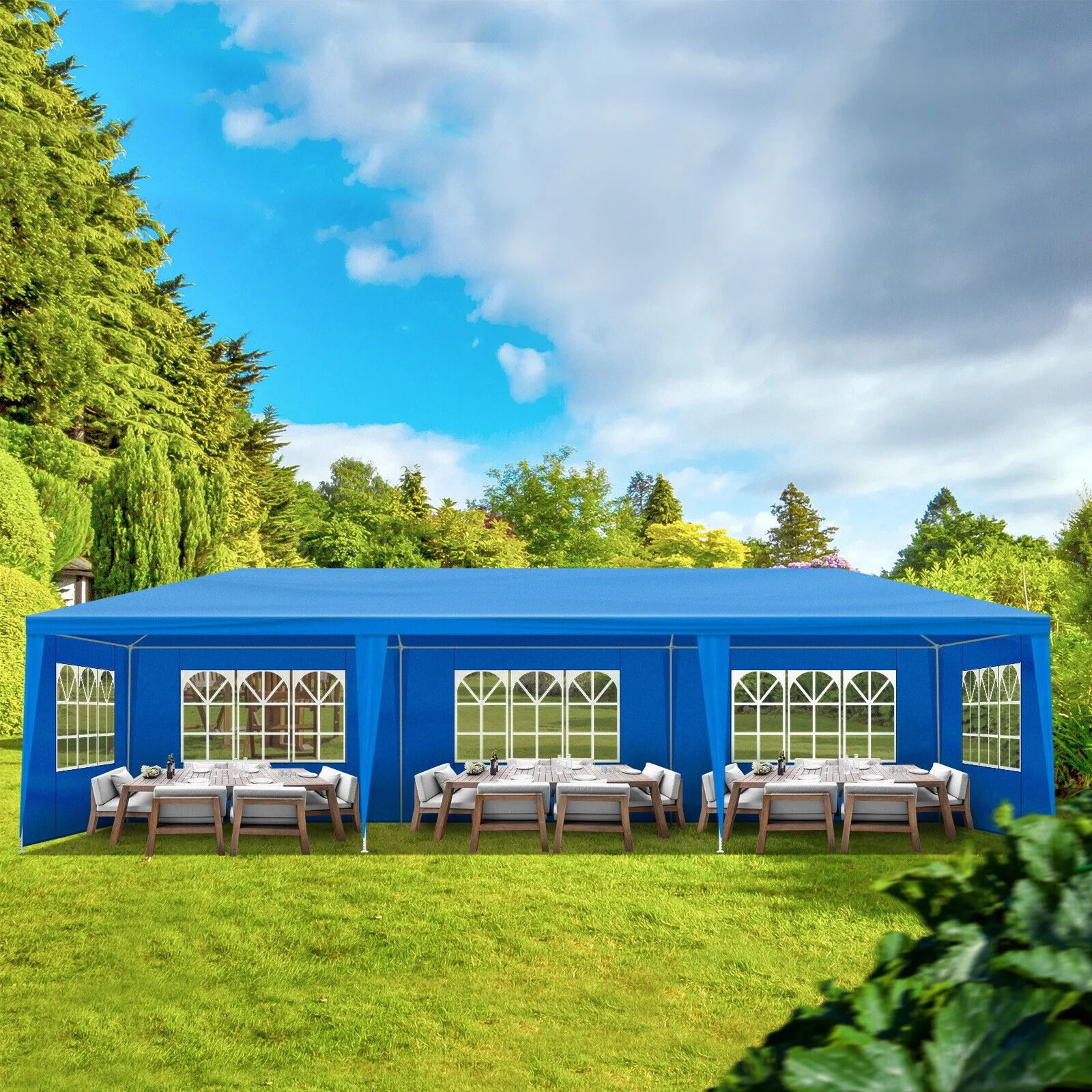 10' x 30' Large Party Tent, Event Shelter Gazebo Canopy with 8 Removable Side