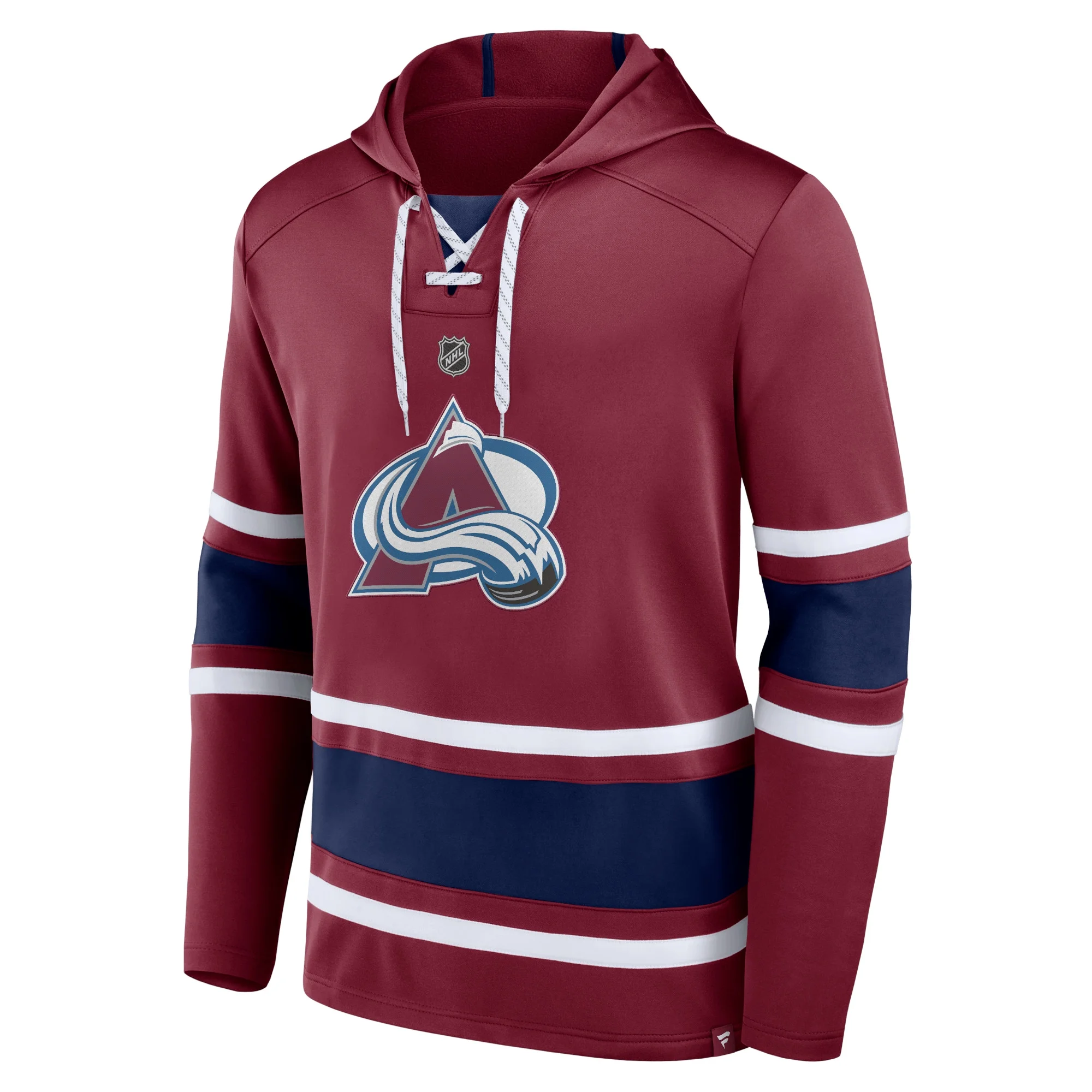 Men's Fanatics Cale Makar Burgundy Colorado Avalanche Name & Number Lace-Up Pullover Hoodie