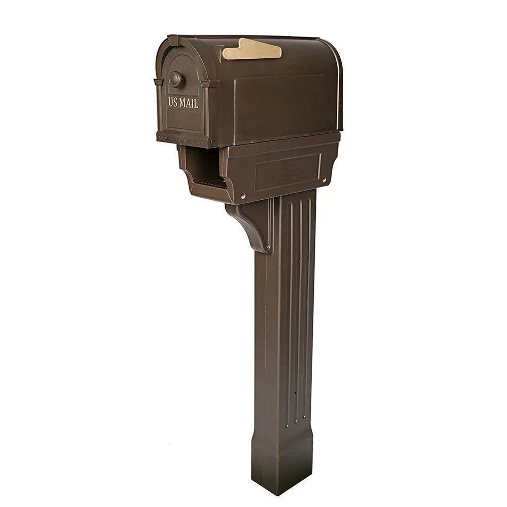 Postal Pro Hampton Plastic Mailbox and Post Kit - Bronze
