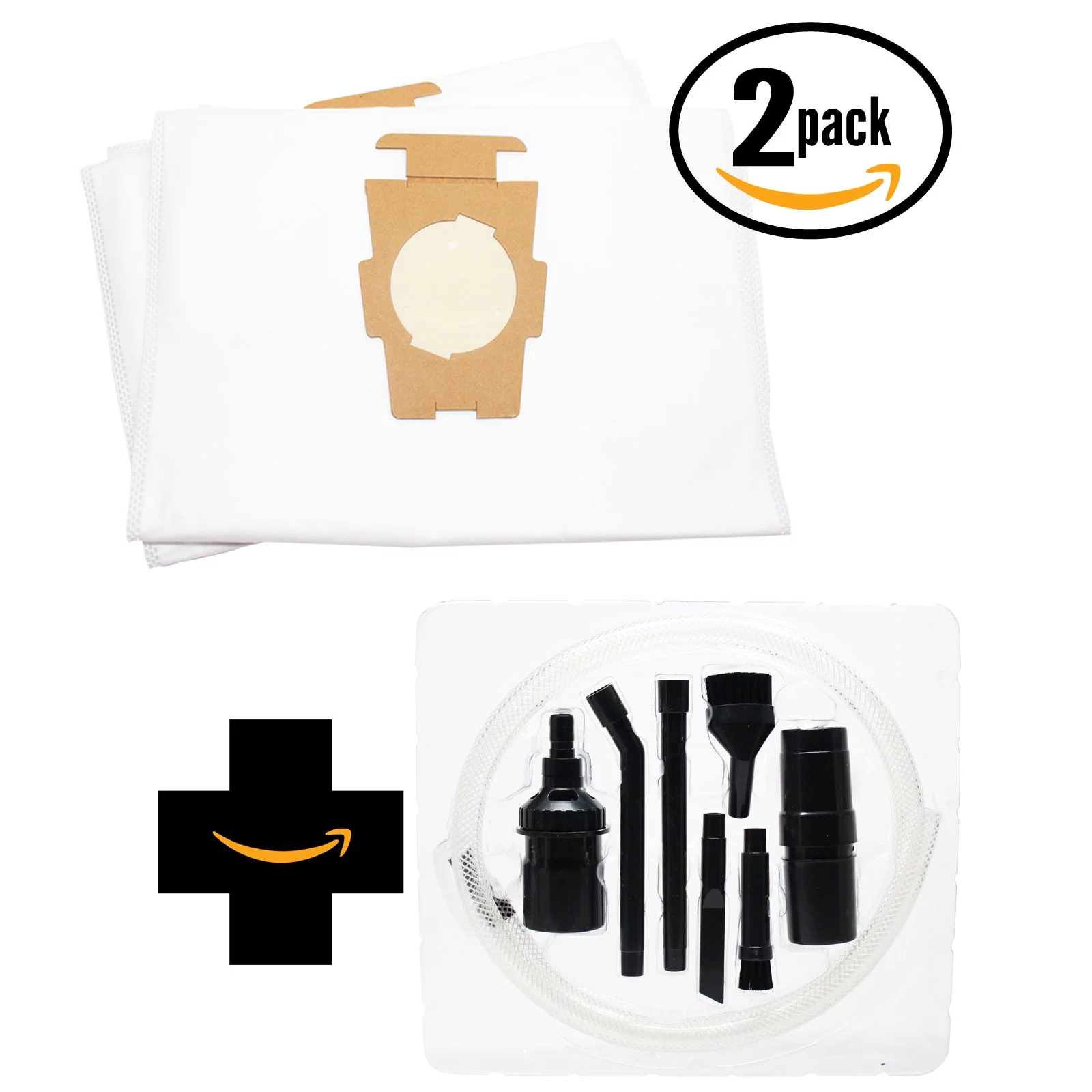 4 Replacement Kirby Sentria G10 Vacuum Bags with 7-Piece Micro Vacuum Attachment Kit - Compatible Kirby 204811, Universal Vacuum Bags. Fits Style F, G and Sentria Models. (2-Pack, 2 Bags Per Pack)