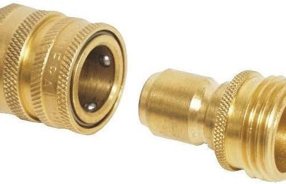09QCGT 2-Piece Brass Quick Connector Set For Hose Pack Of 4