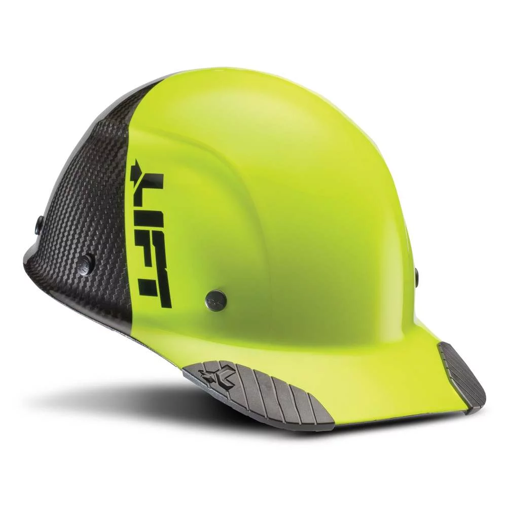 Lift Safety DAX Carbon Fiber Cap Brim 50-50 (Yellow/Black)