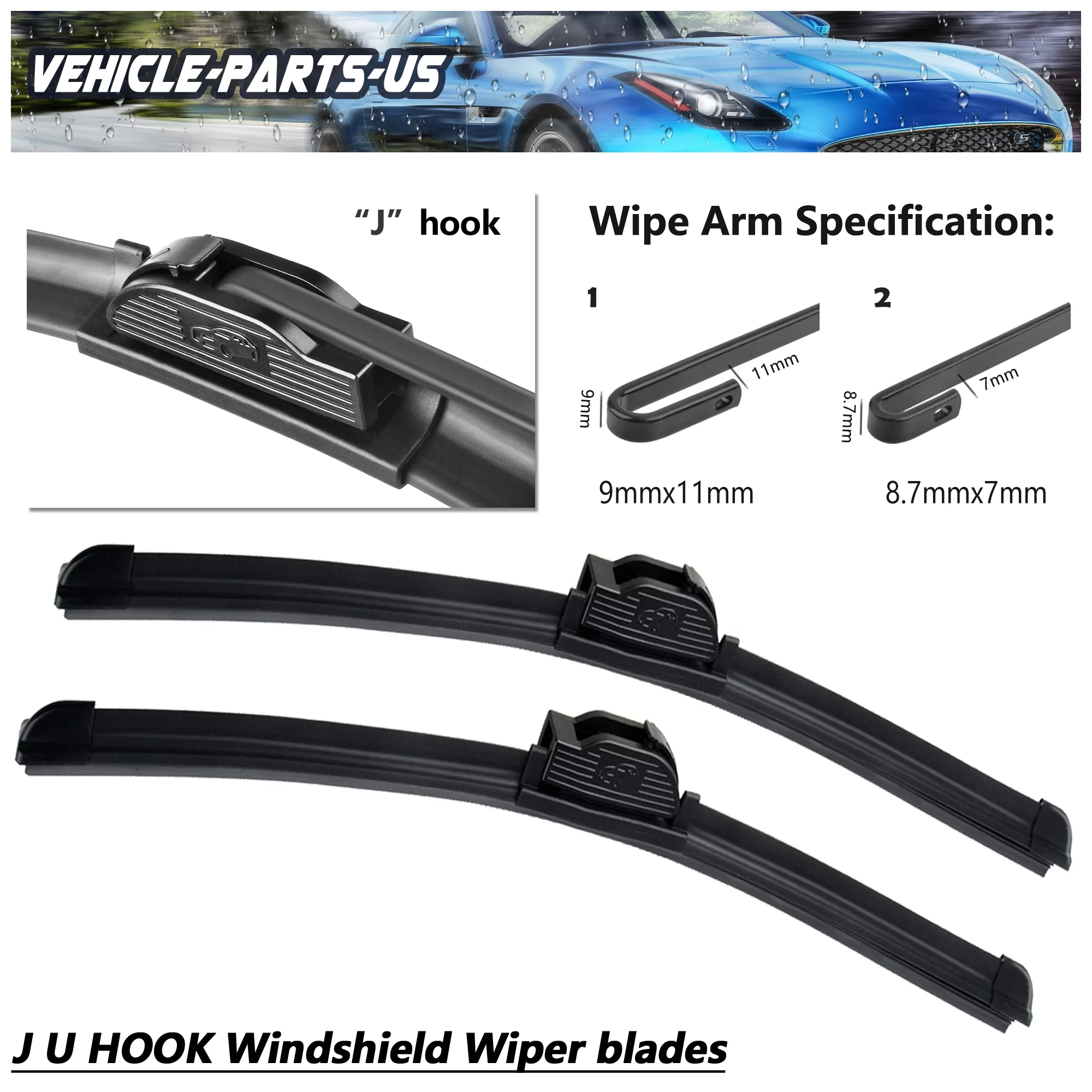 Erasior 16 in & 16 in Windshield Wiper Blades Fit For GMC P3500 1981 16