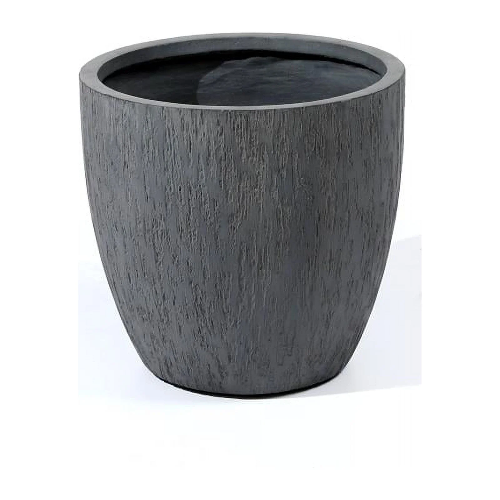 LuxenHome Gray MgO 11.75in. H Round Planter