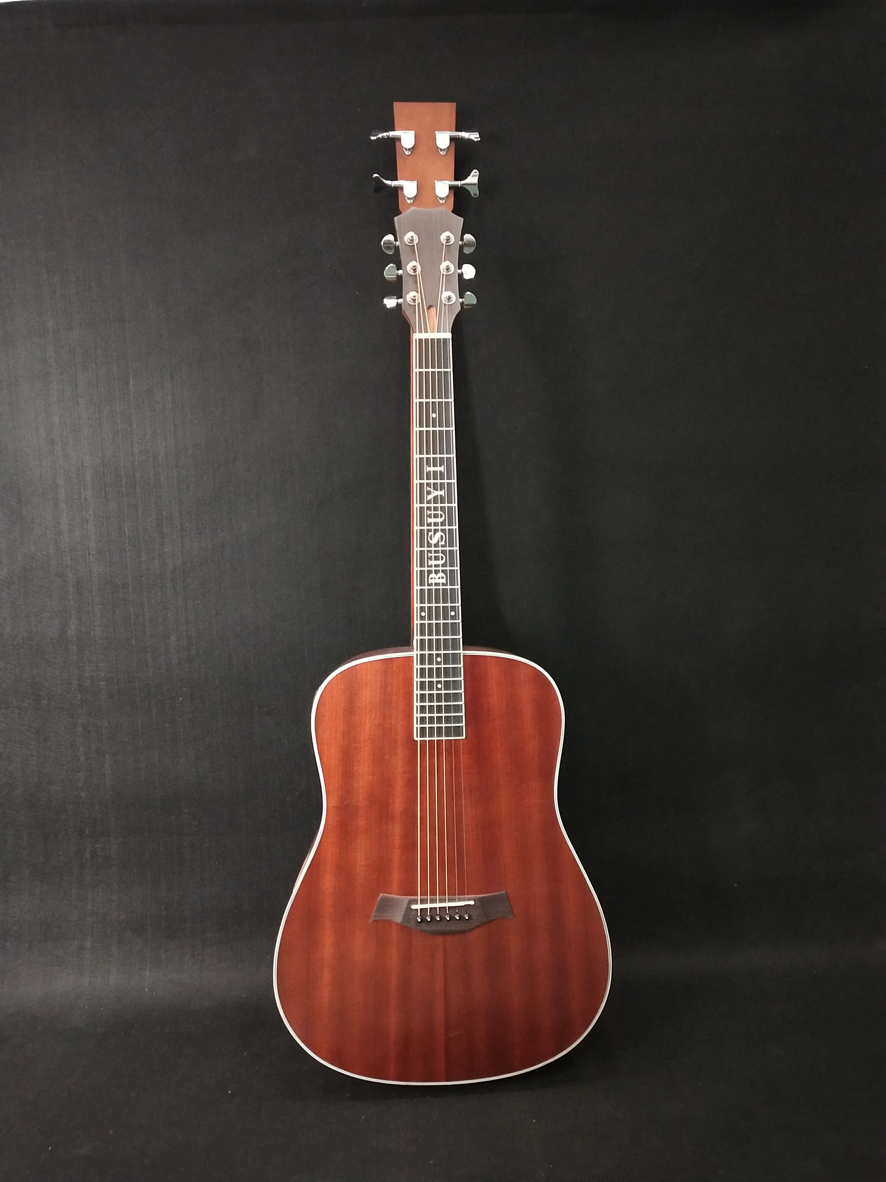 Busuyi Acoustic Electric Guitar 4 String Bass 6 String Lead Acoustic, Travel Acoustic Guitar with Classical Metal Heel 41 inch Bass Guitar, 39inch Acoustic, Double Neck Guitar (Brown)  All Levels