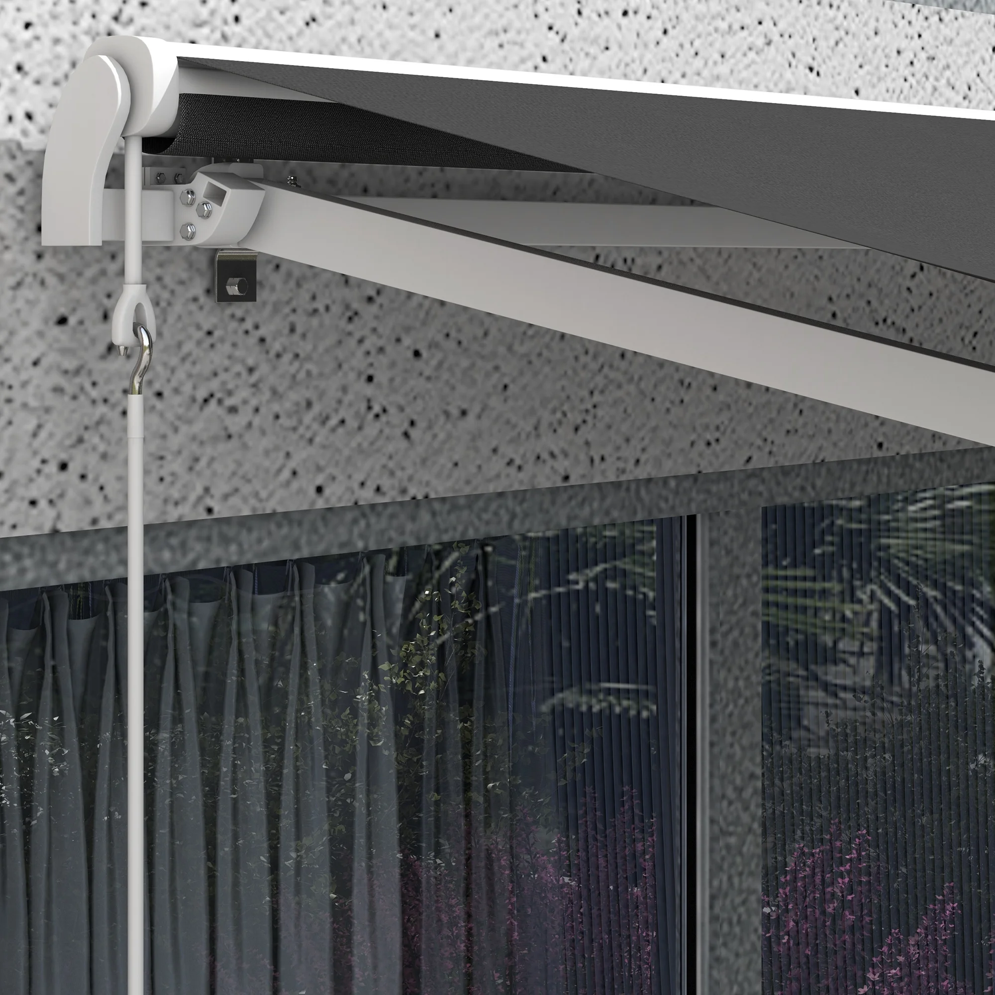 Outsunny 12' x 10' Electric Retractable Awning w/ Remote Controller, Gray