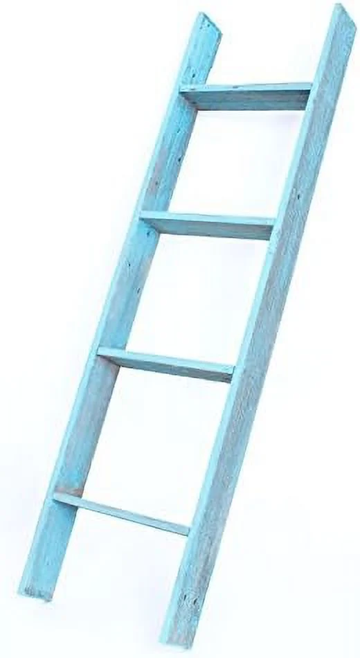 SQWDEC Blanket Ladder 3 Foot Fully Assembled | 36 Inch Rustic Reclaimed Wood Ladder for Blankets  Quilts  Towels  Throws  Decorative Items | Farmhouse Wall Leaning Ladder | Espresso by