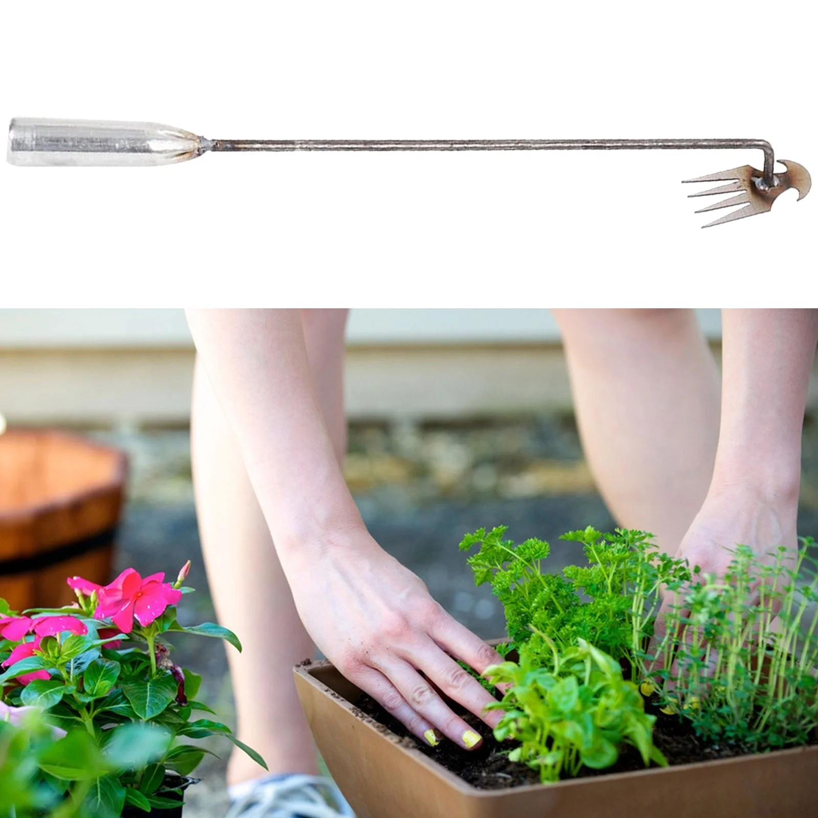 Weeds Puller New Weeding Artifact Uprooting Weeding Tool, Yard Tools 4-Claw Weeder Tools, Weeding Tools Gardening Long Handle 50cm